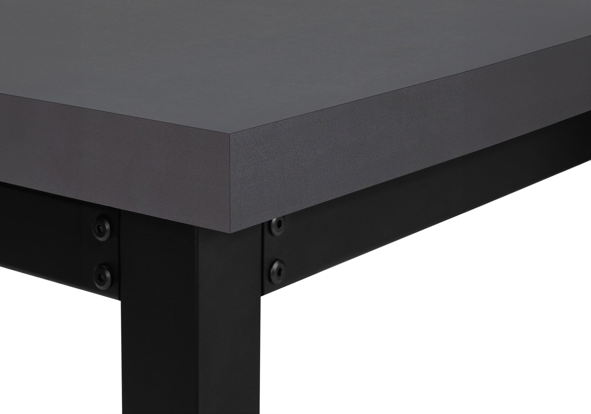 Computer Desk - 48"L / Walnut / Adj.Height/ Black Metal-Computer Desk-DECOROLALA