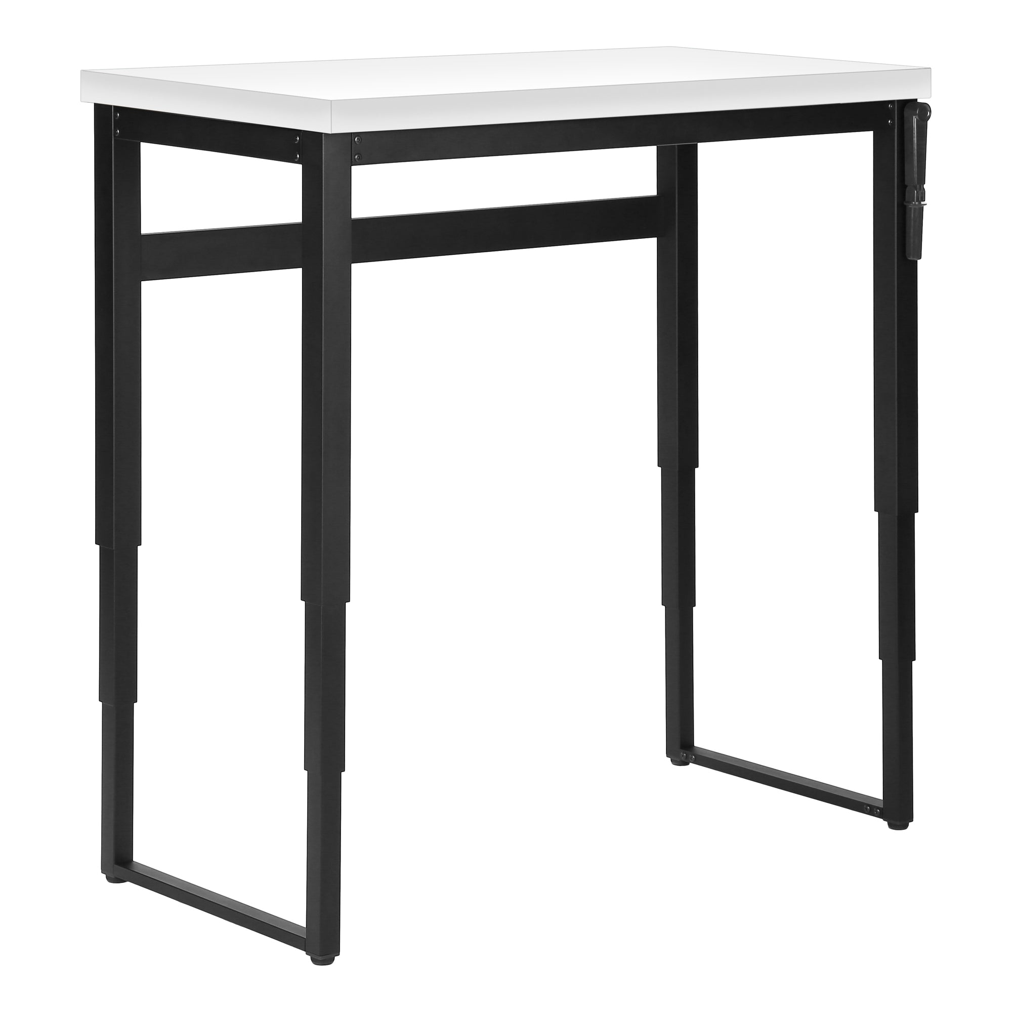 Computer Desk - 48"L / Walnut / Adj.Height/ Black Metal-Computer Desk-DECOROLALA