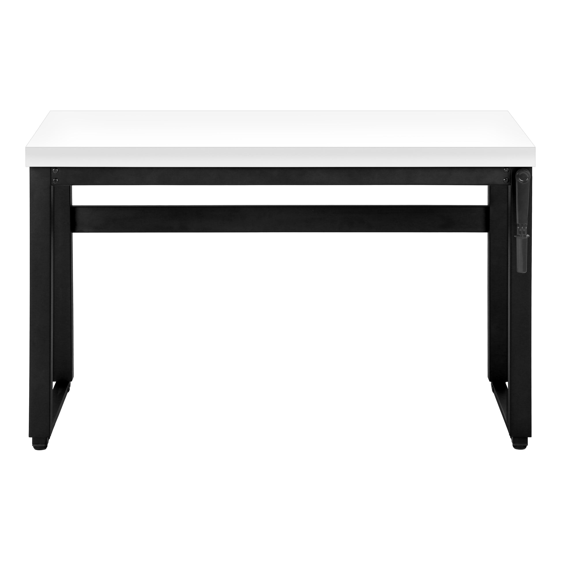 Computer Desk - 48"L / Walnut / Adj.Height/ Black Metal-Computer Desk-DECOROLALA