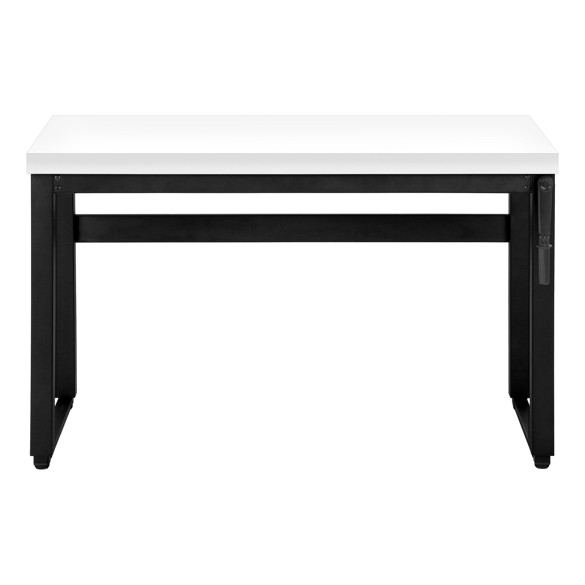 Computer Desk - 48"L / Walnut / Adj.Height/ Black Metal-Computer Desk-DECOROLALA