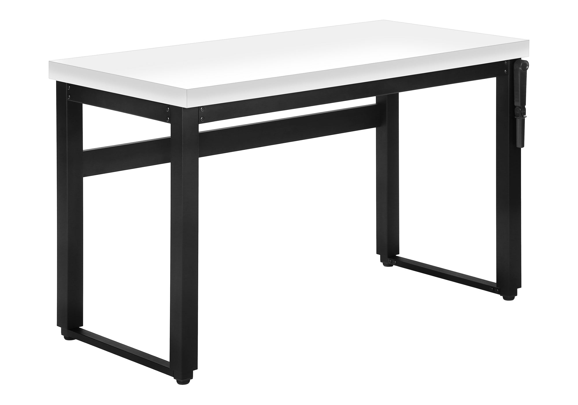 Computer Desk - 48"L / Walnut / Adj.Height/ Black Metal-Computer Desk-DECOROLALA