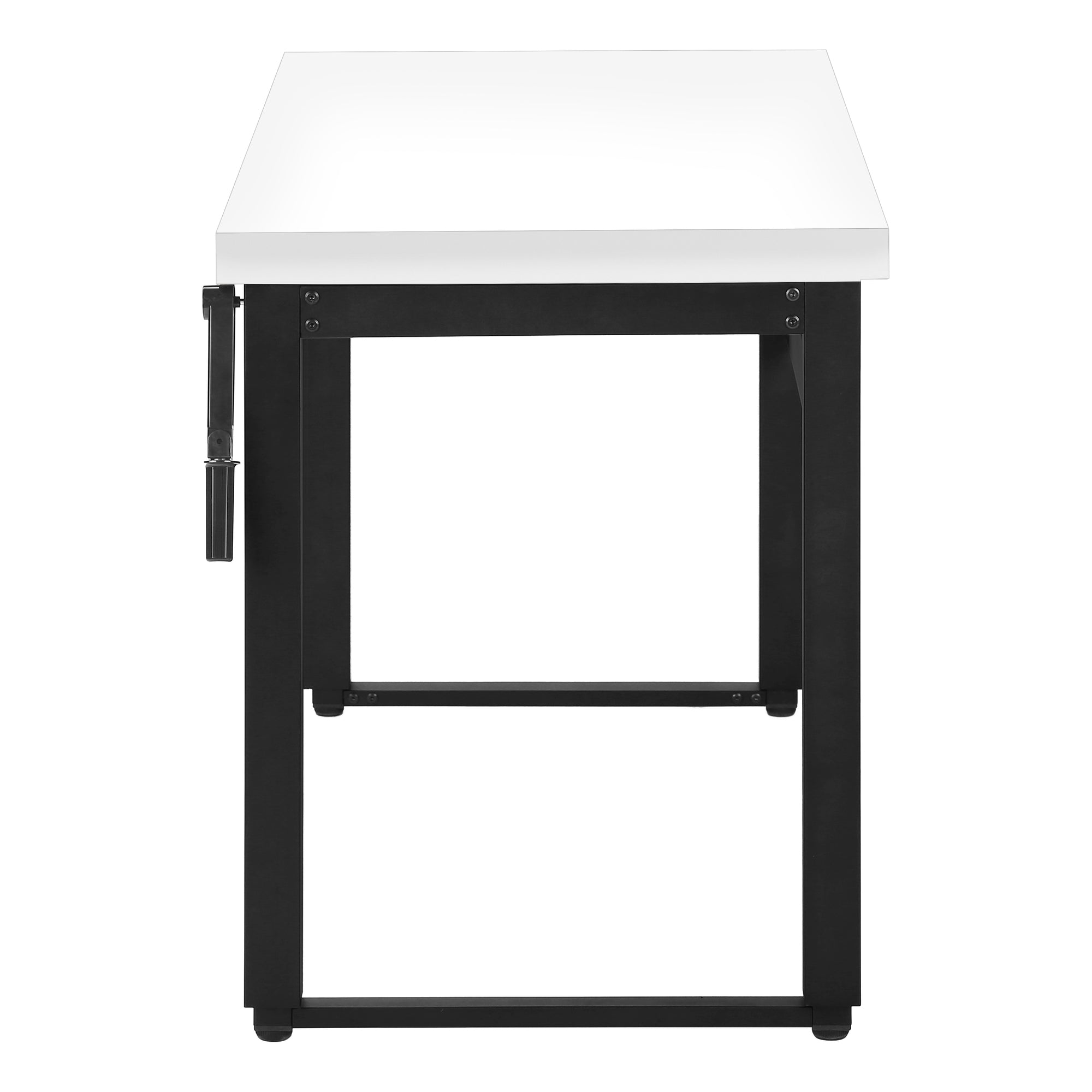 Computer Desk - 48"L / Walnut / Adj.Height/ Black Metal-Computer Desk-DECOROLALA