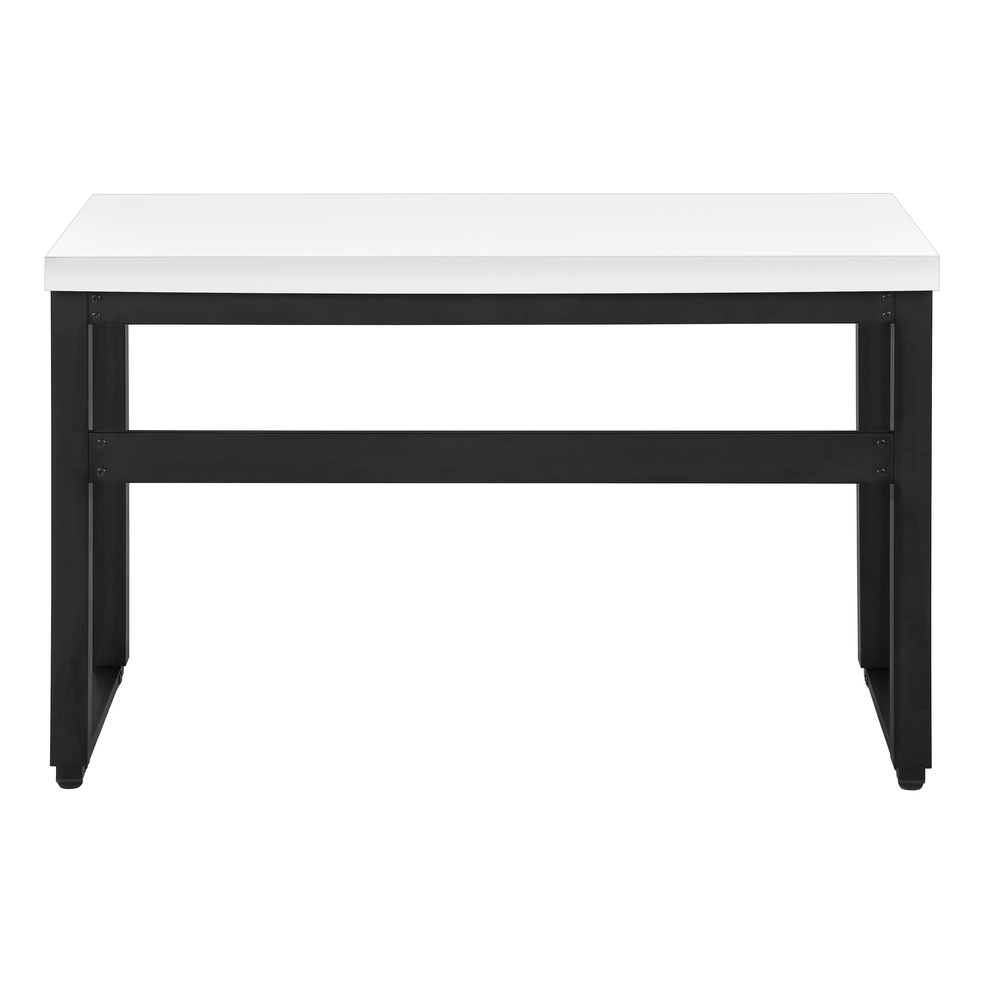 Computer Desk - 48"L / Walnut / Adj.Height/ Black Metal-Computer Desk-DECOROLALA