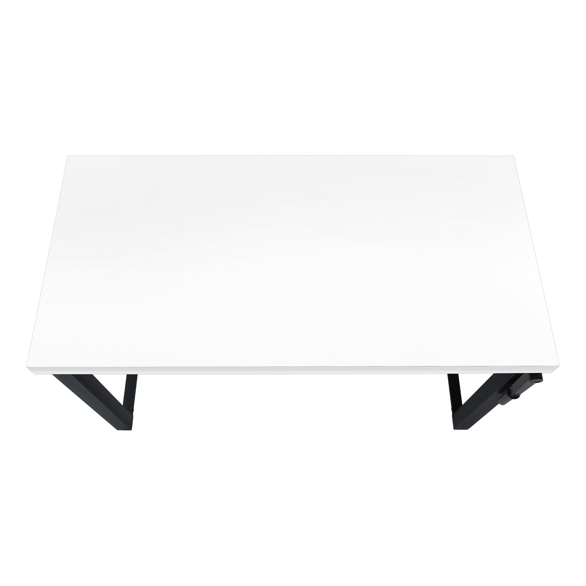 Computer Desk - 48"L / Walnut / Adj.Height/ Black Metal-Computer Desk-DECOROLALA
