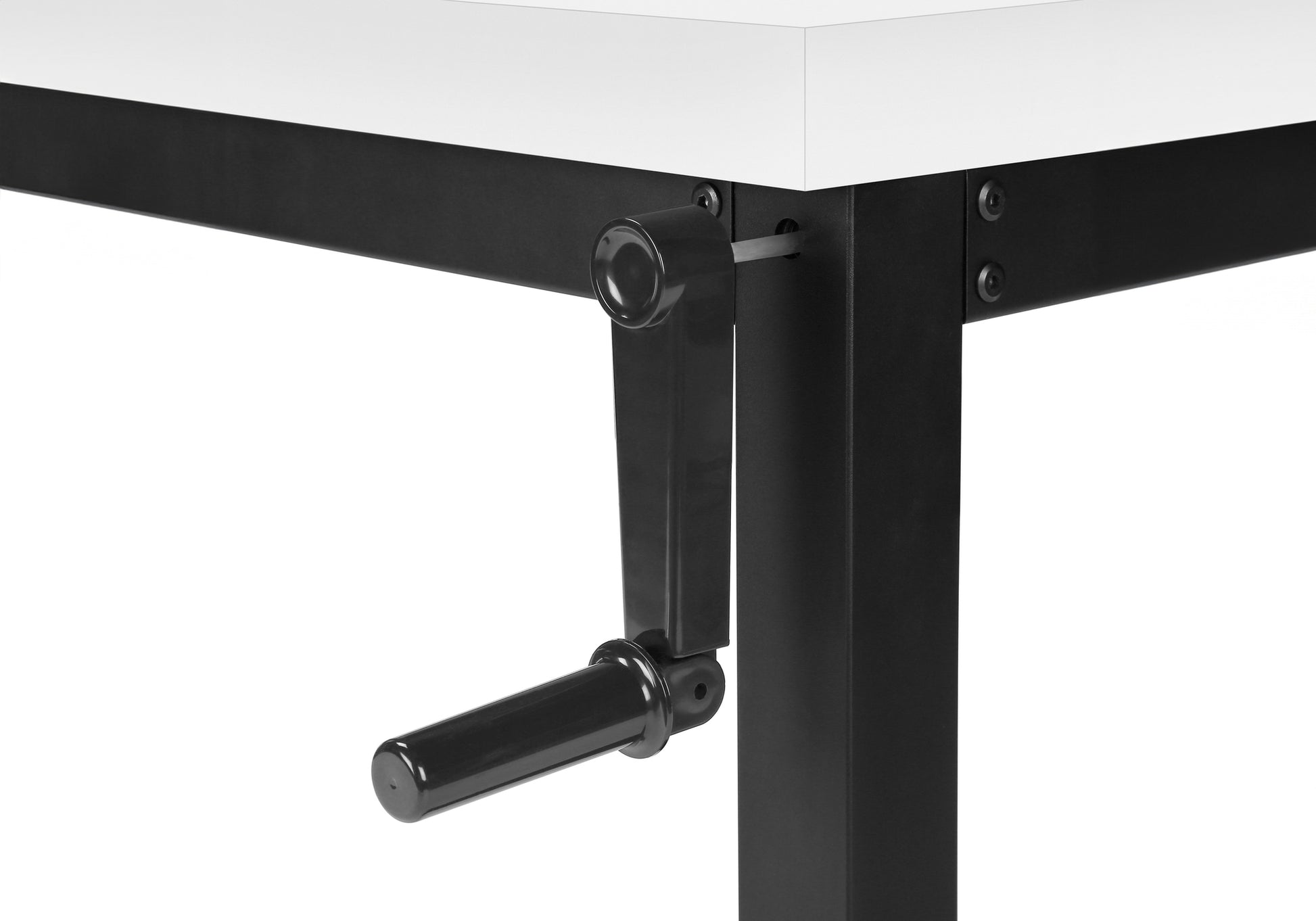 Computer Desk - 48"L / Walnut / Adj.Height/ Black Metal-Computer Desk-DECOROLALA