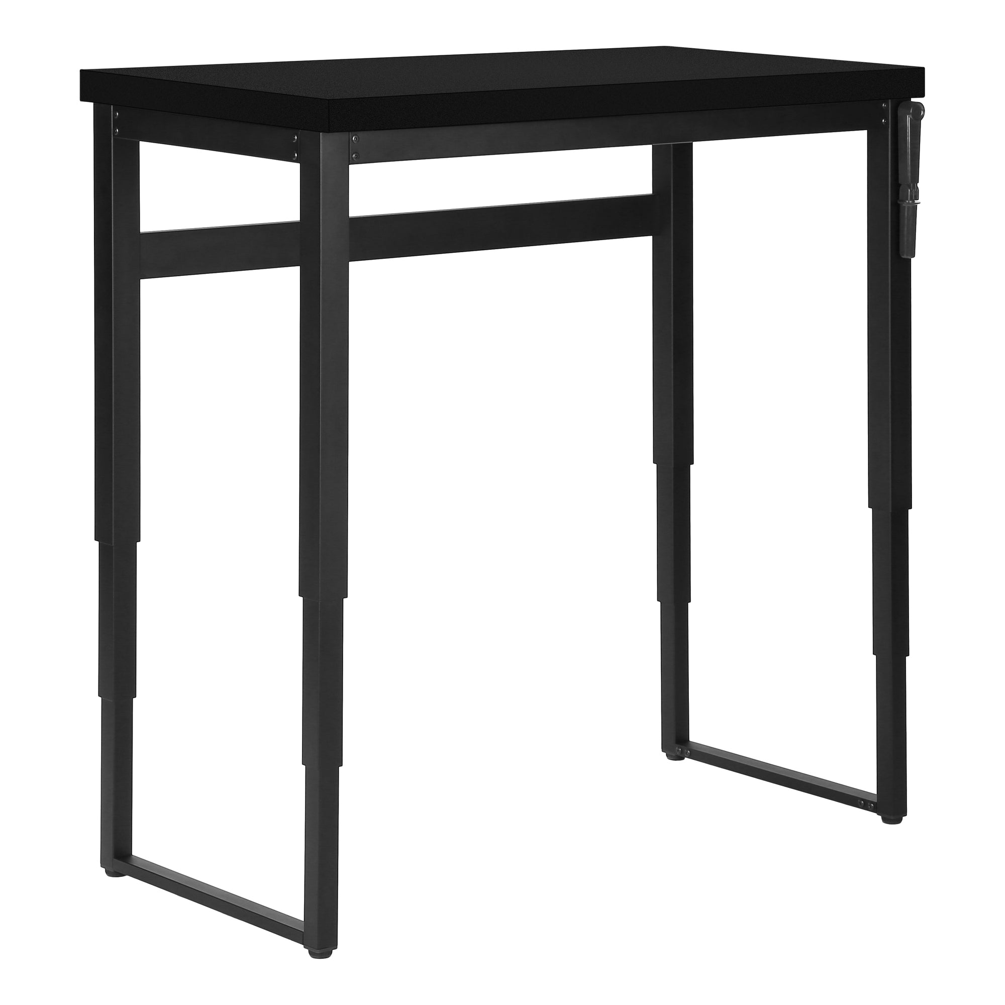 Computer Desk - 48"L / Walnut / Adj.Height/ Black Metal-Computer Desk-DECOROLALA