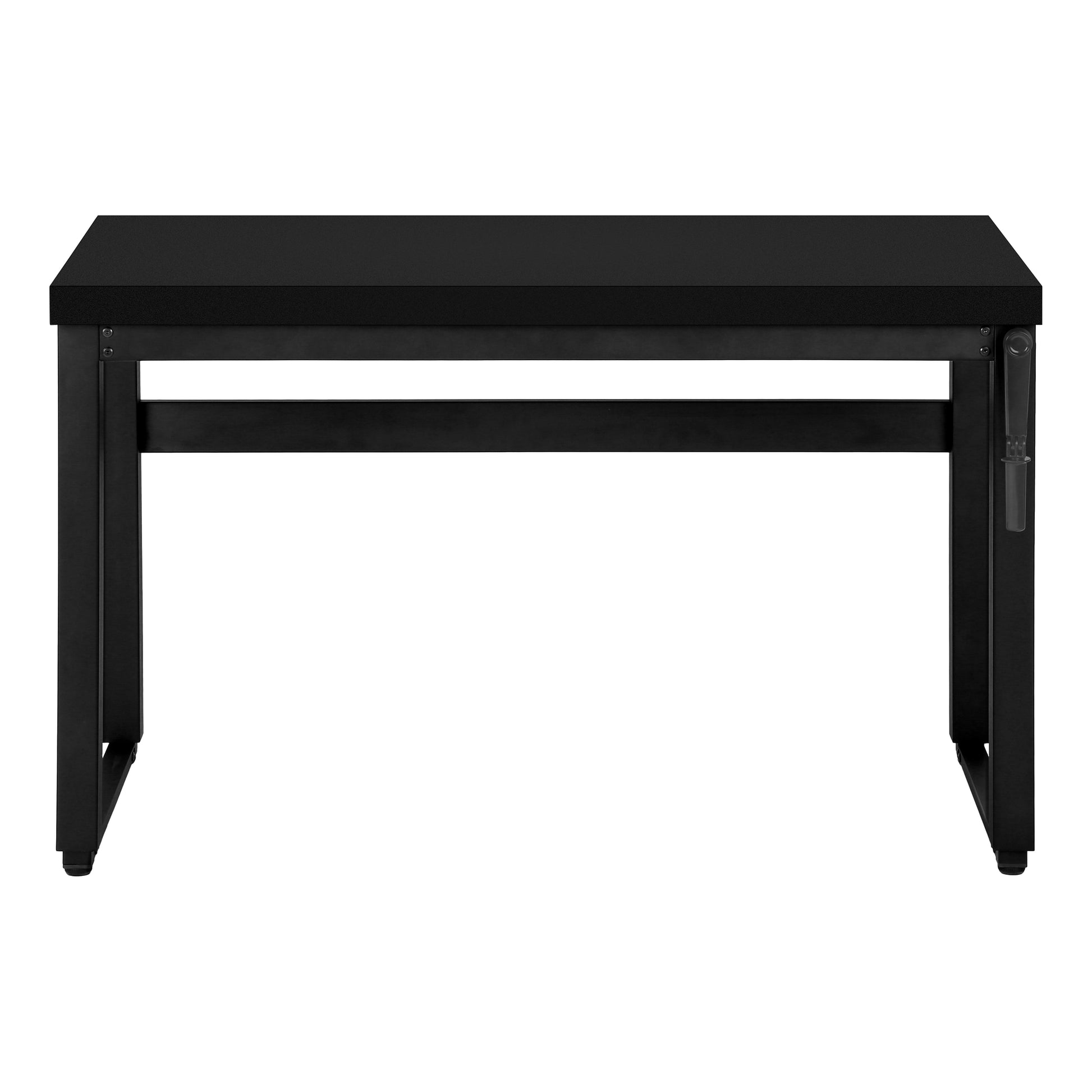 Computer Desk - 48"L / Walnut / Adj.Height/ Black Metal-Computer Desk-DECOROLALA