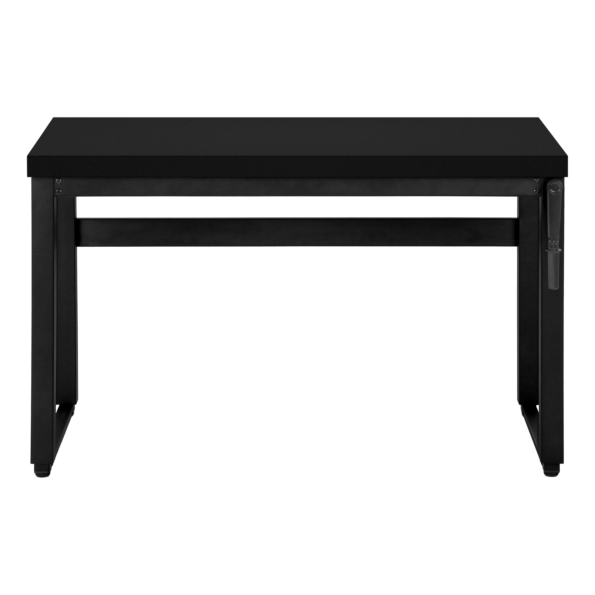 Computer Desk - 48"L / Walnut / Adj.Height/ Black Metal-Computer Desk-DECOROLALA