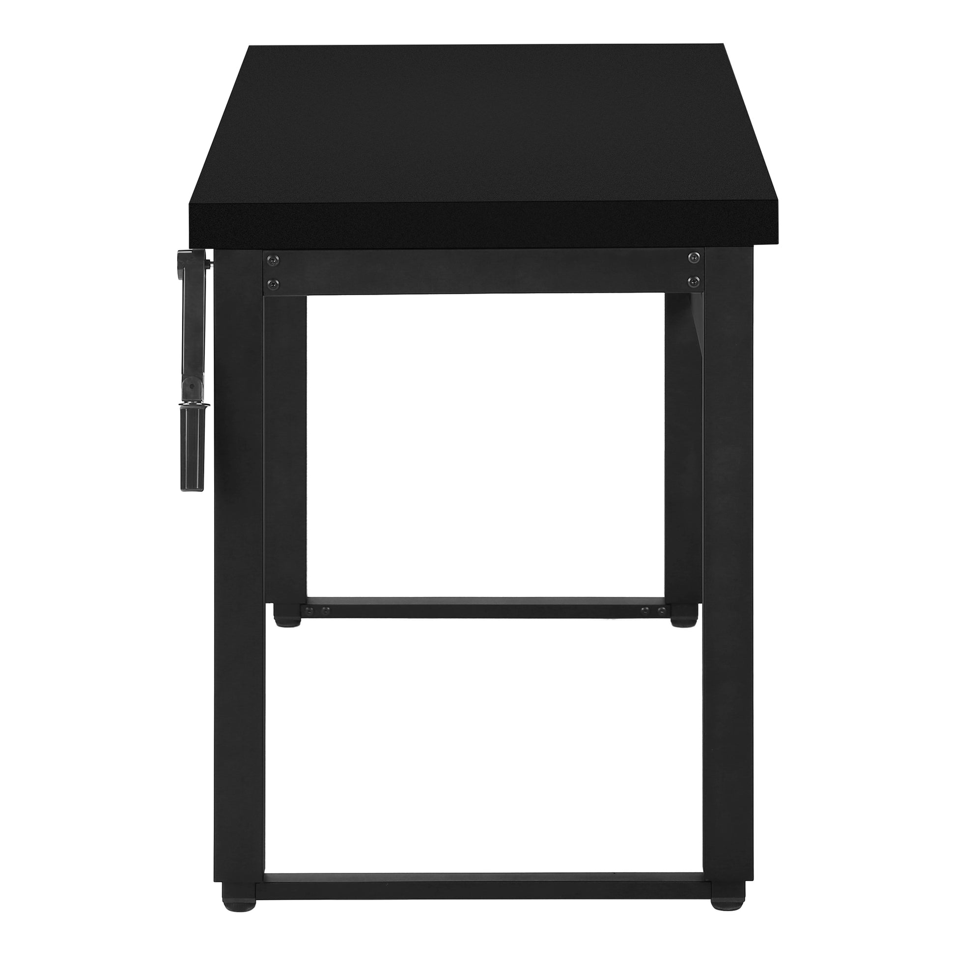 Computer Desk - 48"L / Walnut / Adj.Height/ Black Metal-Computer Desk-DECOROLALA