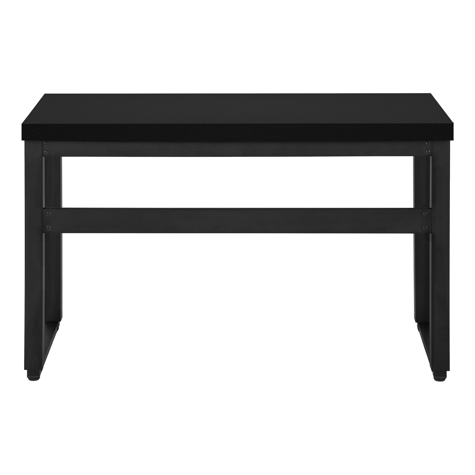 Computer Desk - 48"L / Walnut / Adj.Height/ Black Metal-Computer Desk-DECOROLALA