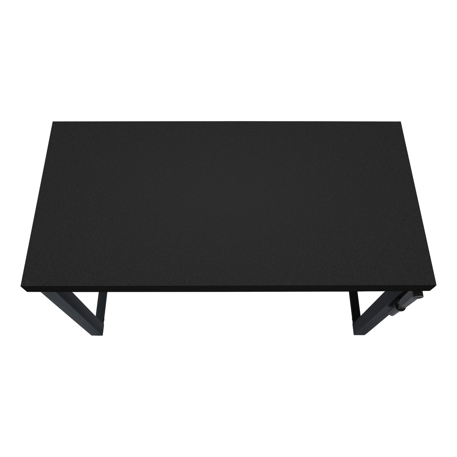 Computer Desk - 48"L / Walnut / Adj.Height/ Black Metal-Computer Desk-DECOROLALA