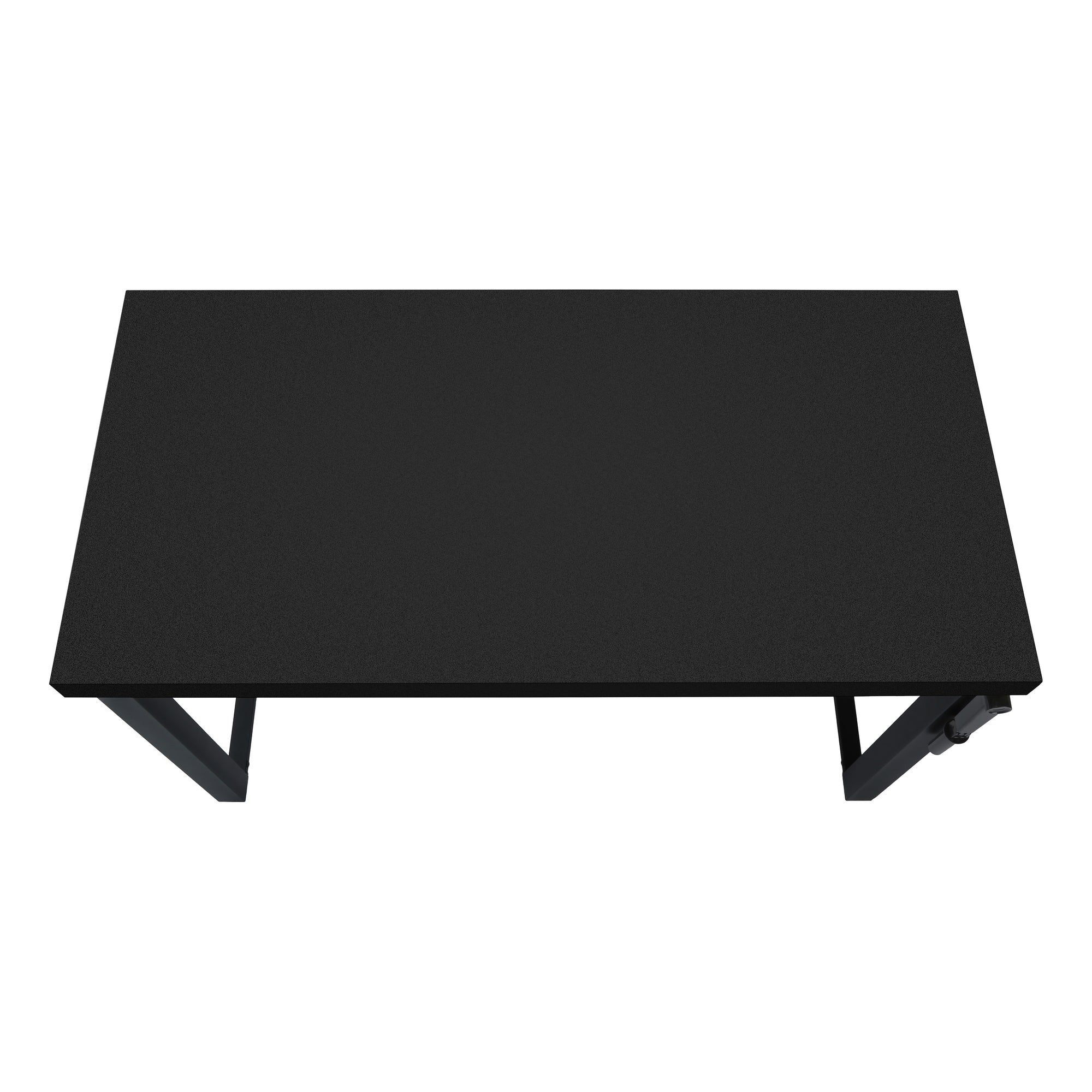 Computer Desk - 48"L / Walnut / Adj.Height/ Black Metal-Computer Desk-DECOROLALA