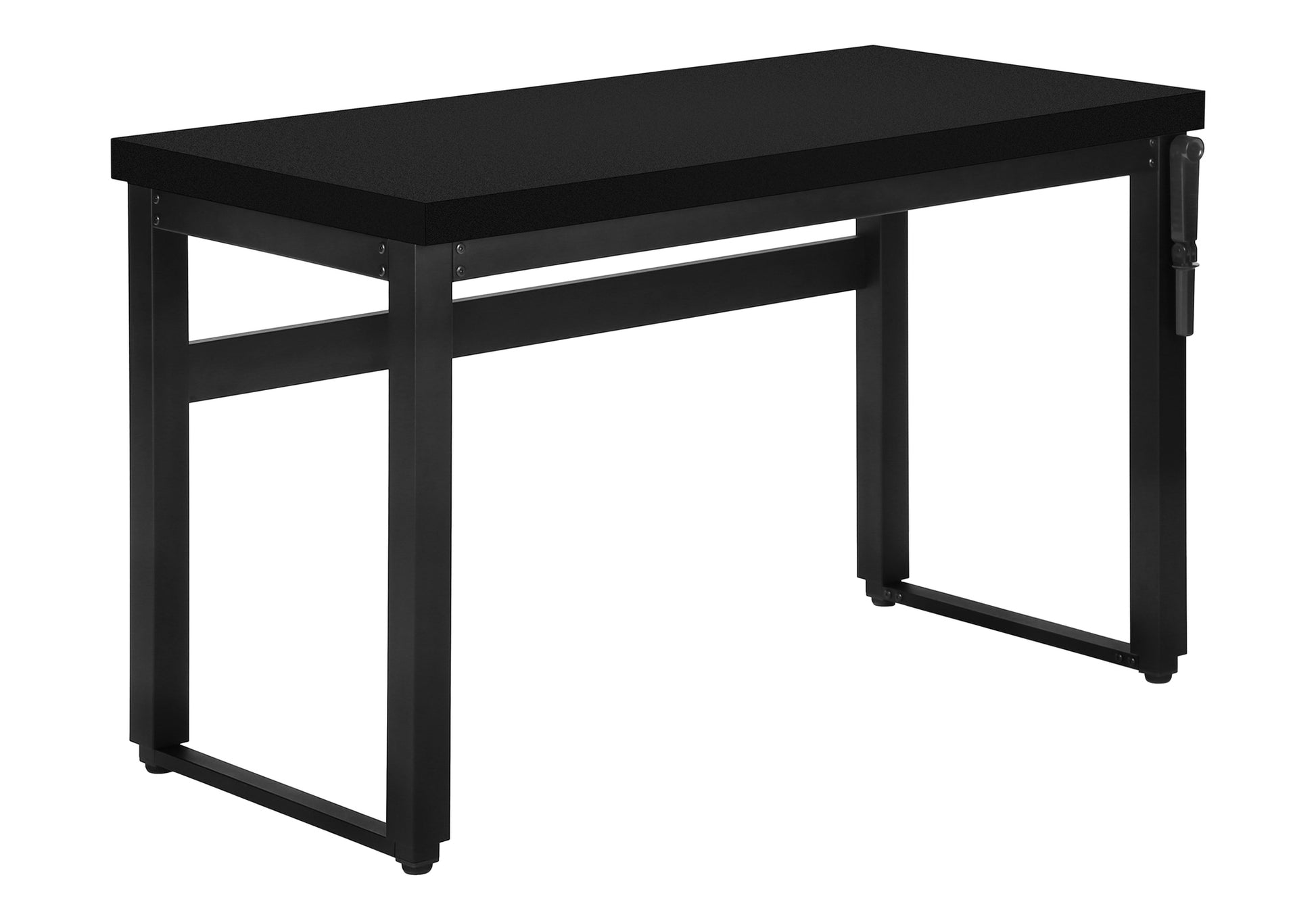 Computer Desk - 48"L / Walnut / Adj.Height/ Black Metal-Computer Desk-DECOROLALA