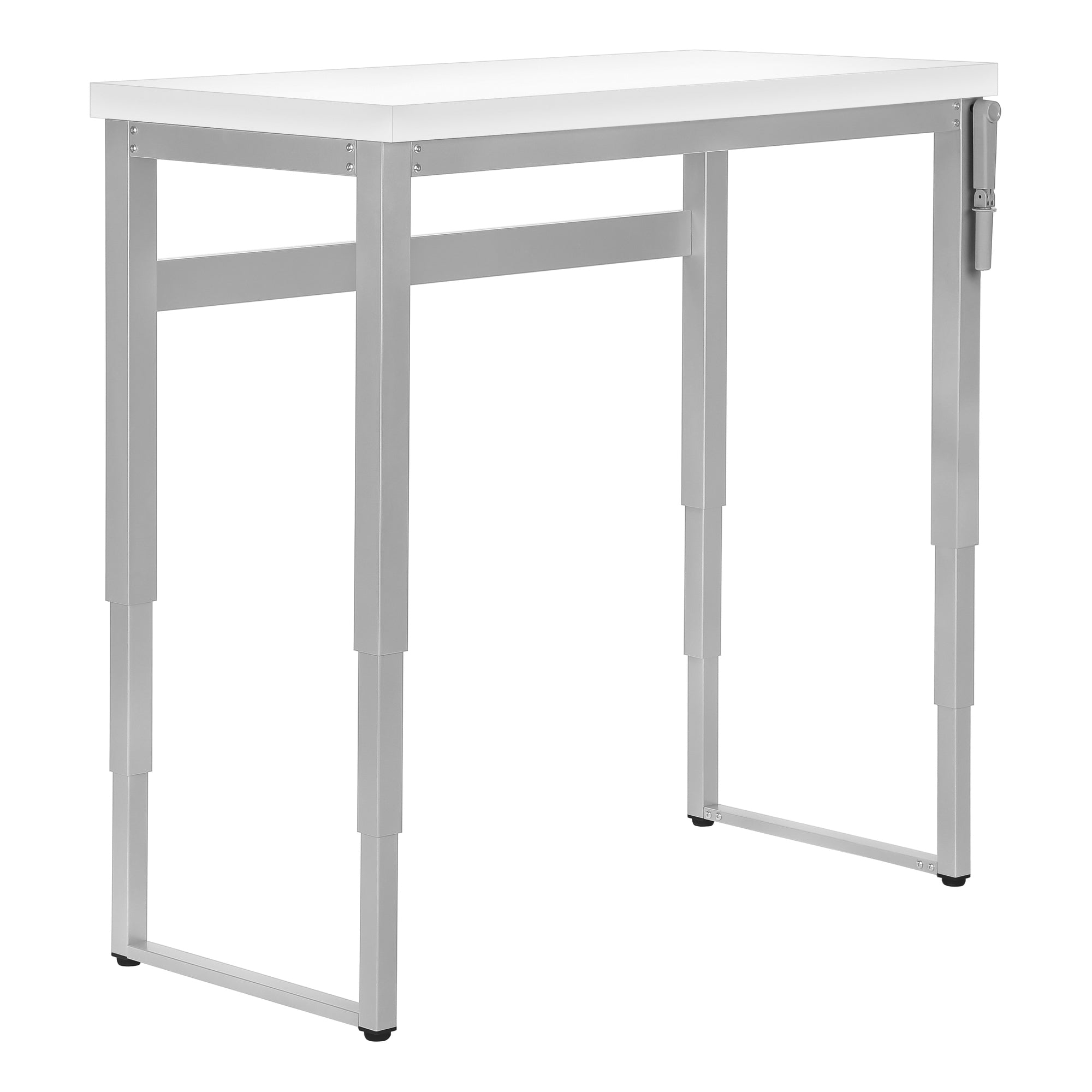 Computer Desk - 48"L / Walnut / Adj.Height/ Black Metal-Computer Desk-DECOROLALA