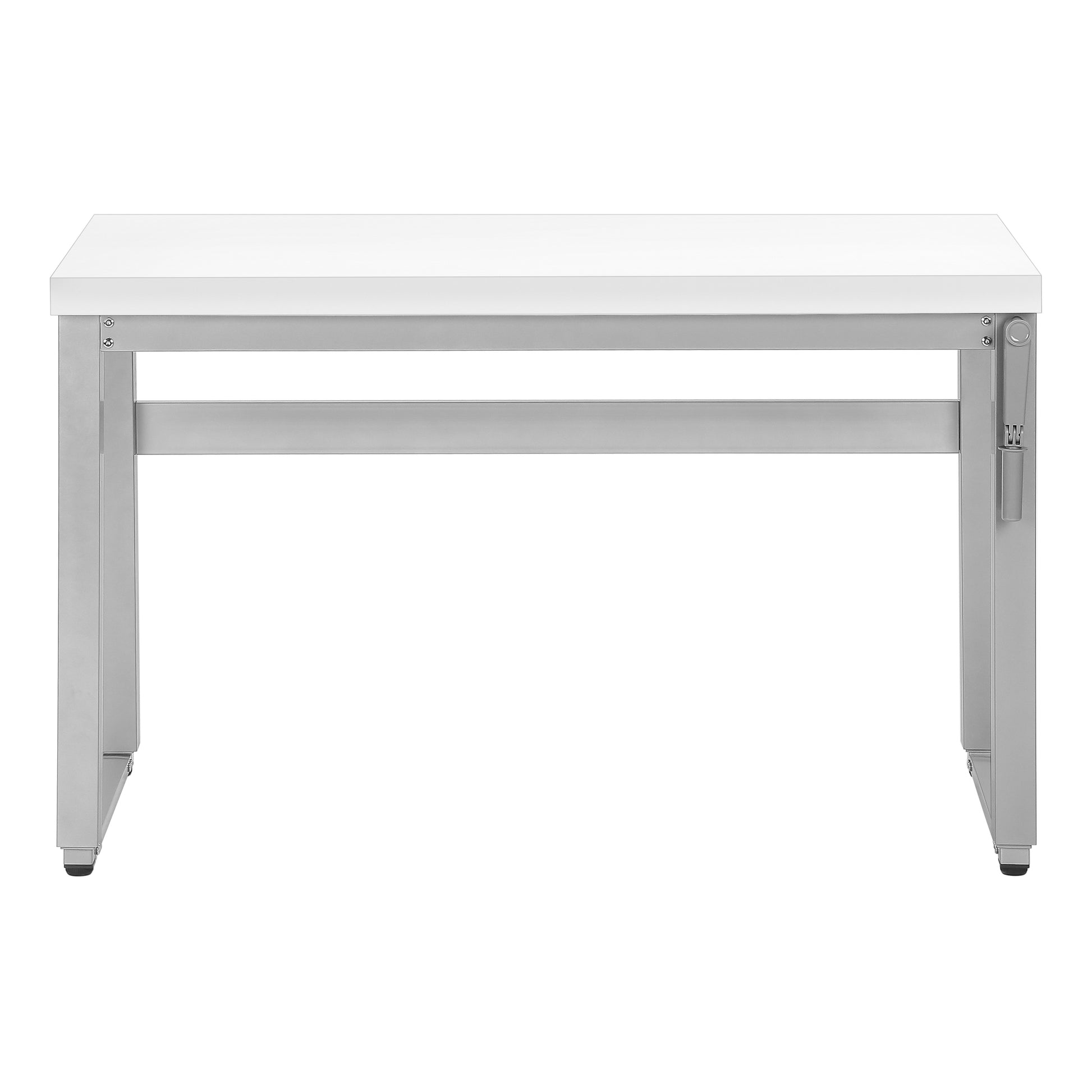 Computer Desk - 48"L / Walnut / Adj.Height/ Black Metal-Computer Desk-DECOROLALA