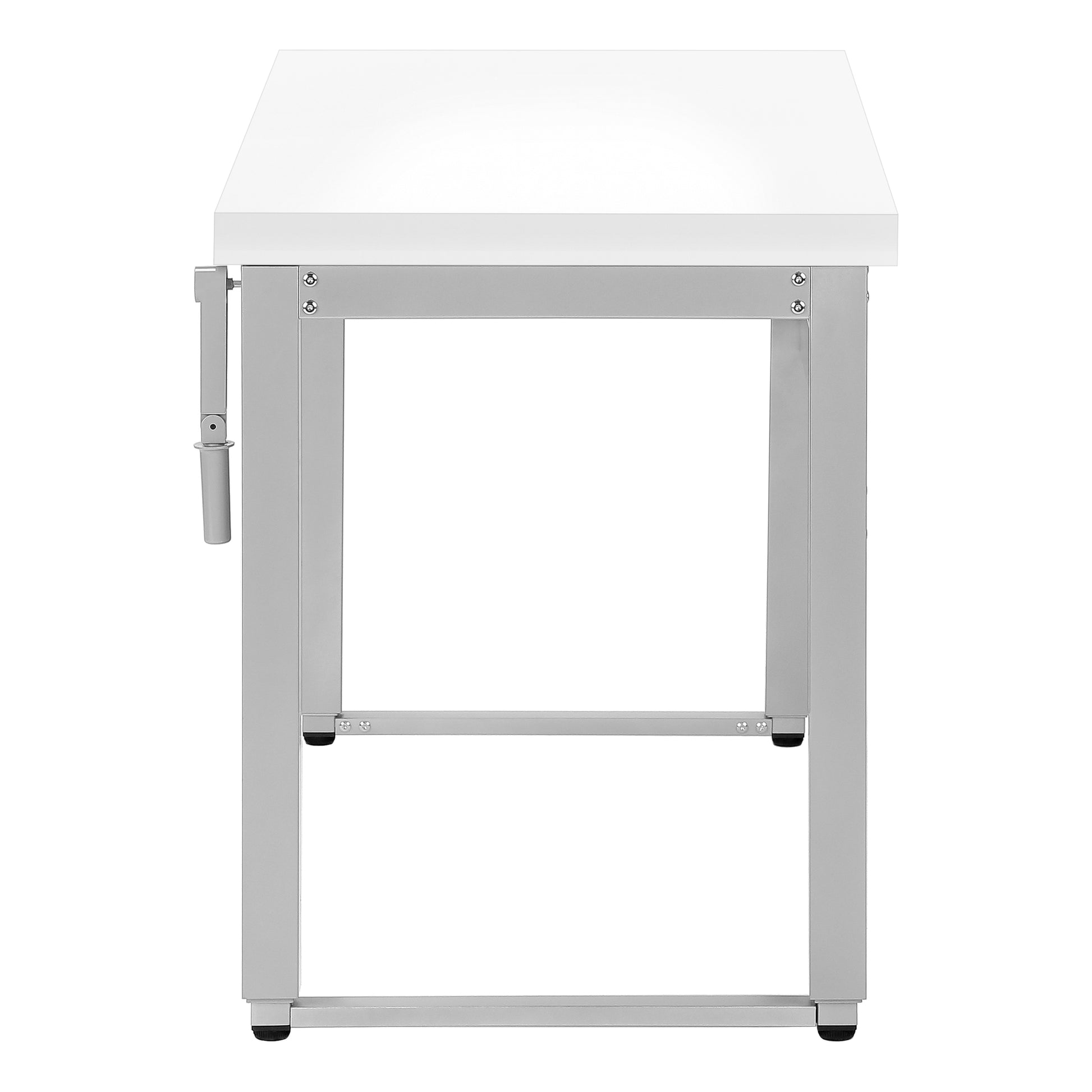 Computer Desk - 48"L / Walnut / Adj.Height/ Black Metal-Computer Desk-DECOROLALA