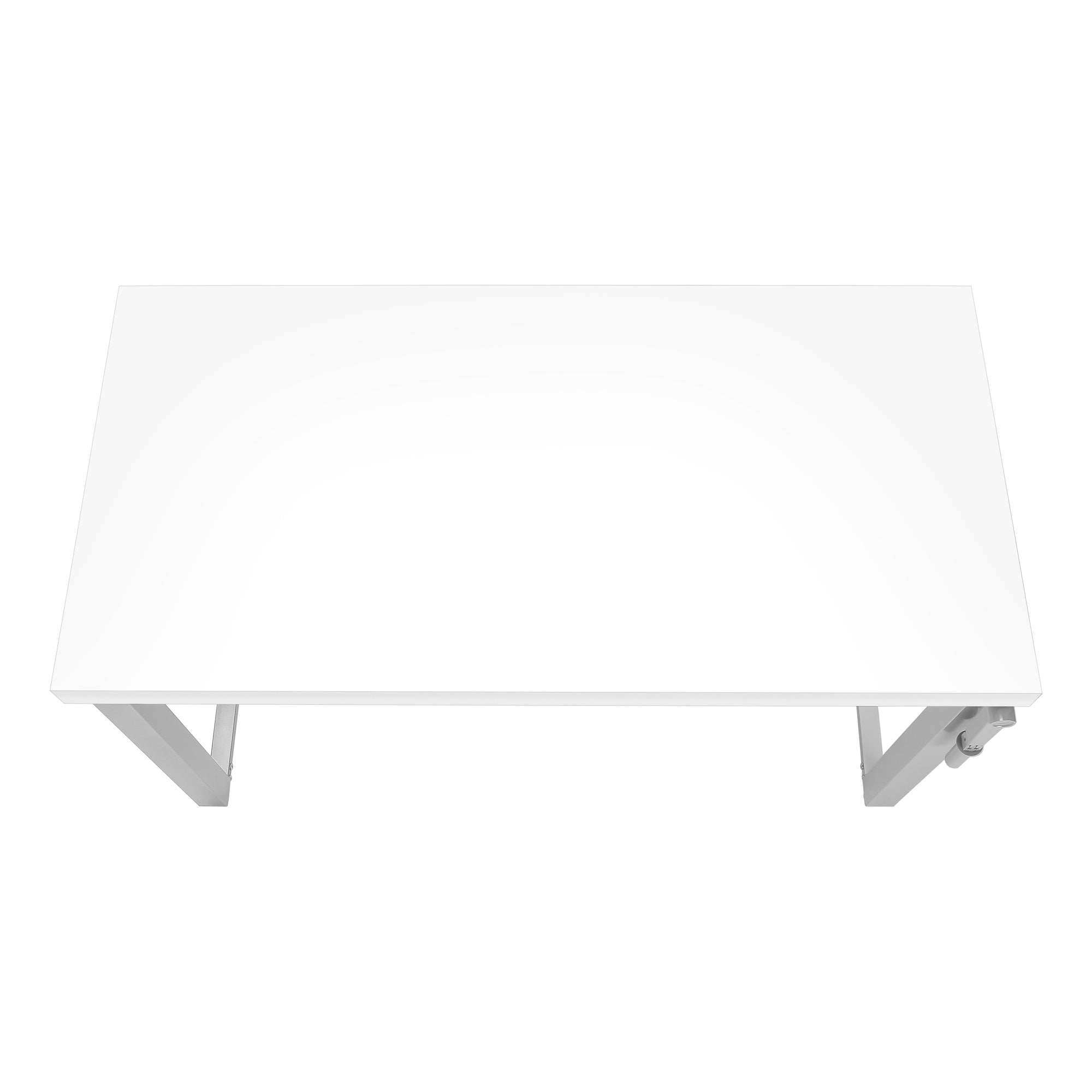 Computer Desk - 48"L / Walnut / Adj.Height/ Black Metal-Computer Desk-DECOROLALA