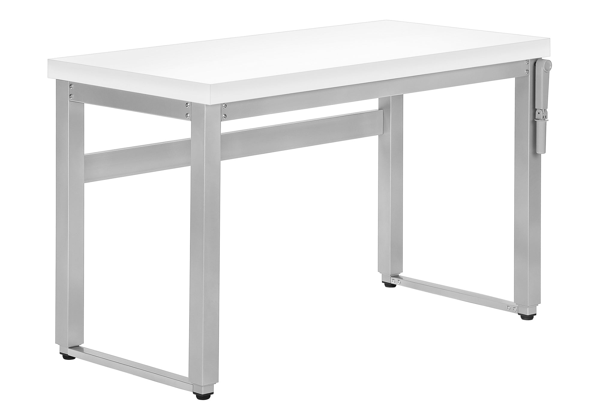 Computer Desk - 48"L / Walnut / Adj.Height/ Black Metal-Computer Desk-DECOROLALA