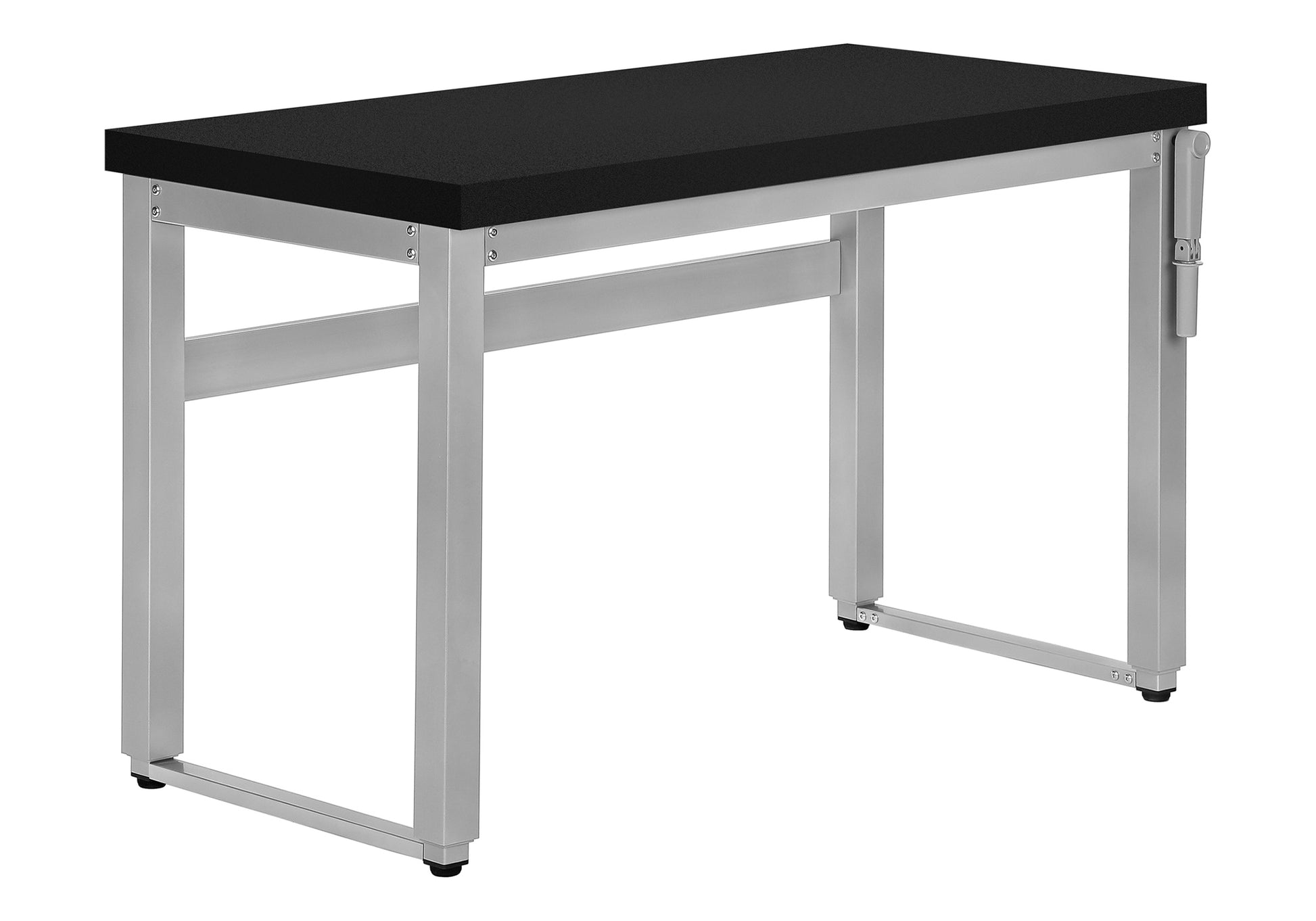 Computer Desk - 48"L / Walnut / Adj.Height/ Black Metal-Computer Desk-DECOROLALA