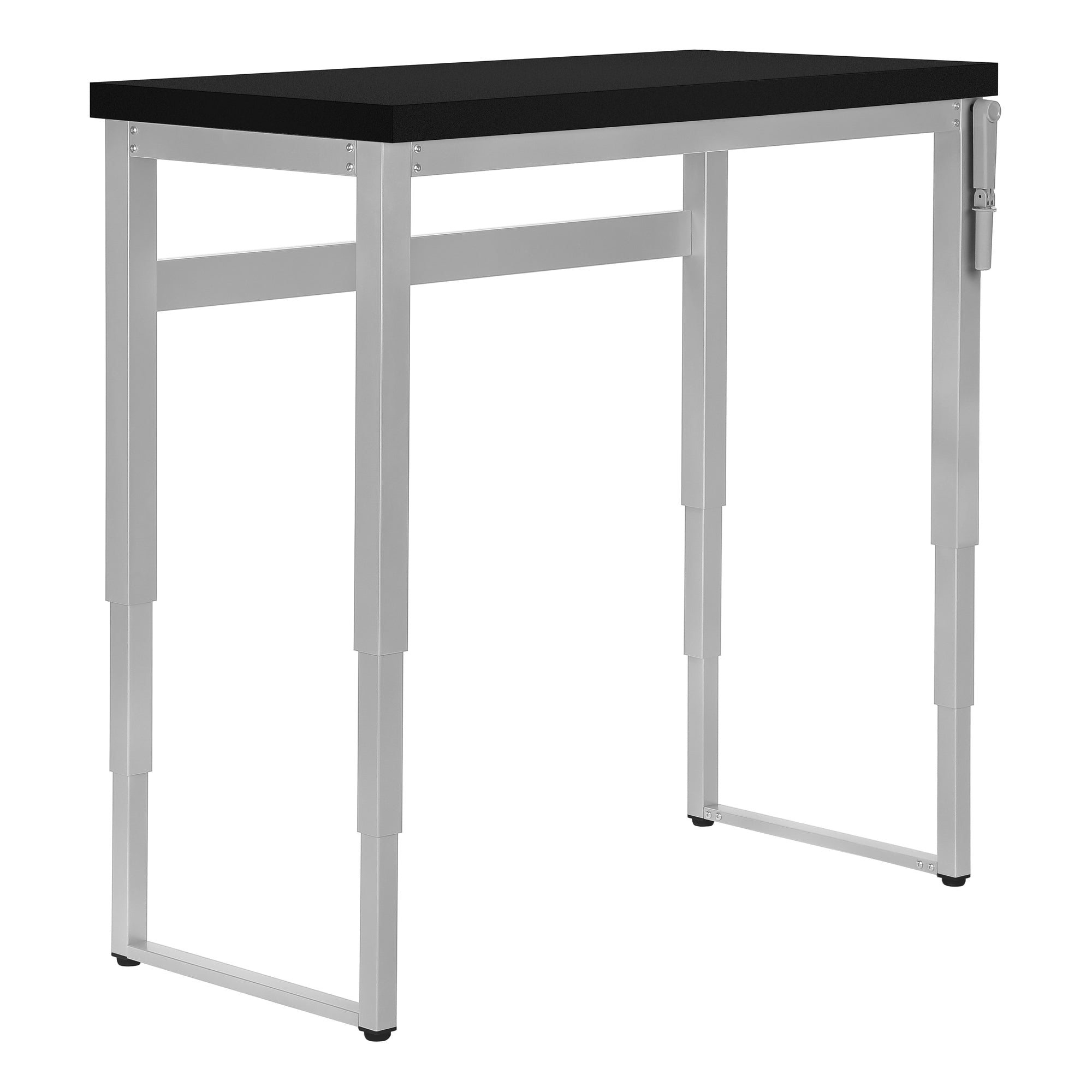 Computer Desk - 48"L / Walnut / Adj.Height/ Black Metal-Computer Desk-DECOROLALA