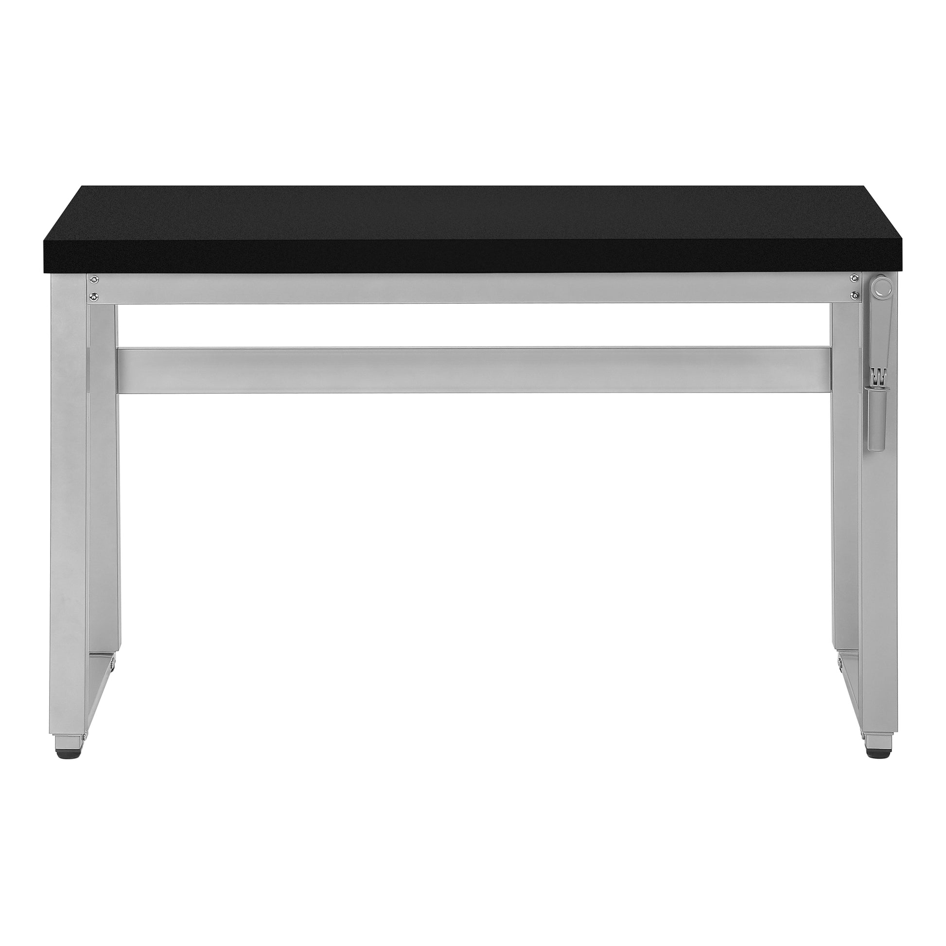 Computer Desk - 48"L / Walnut / Adj.Height/ Black Metal-Computer Desk-DECOROLALA