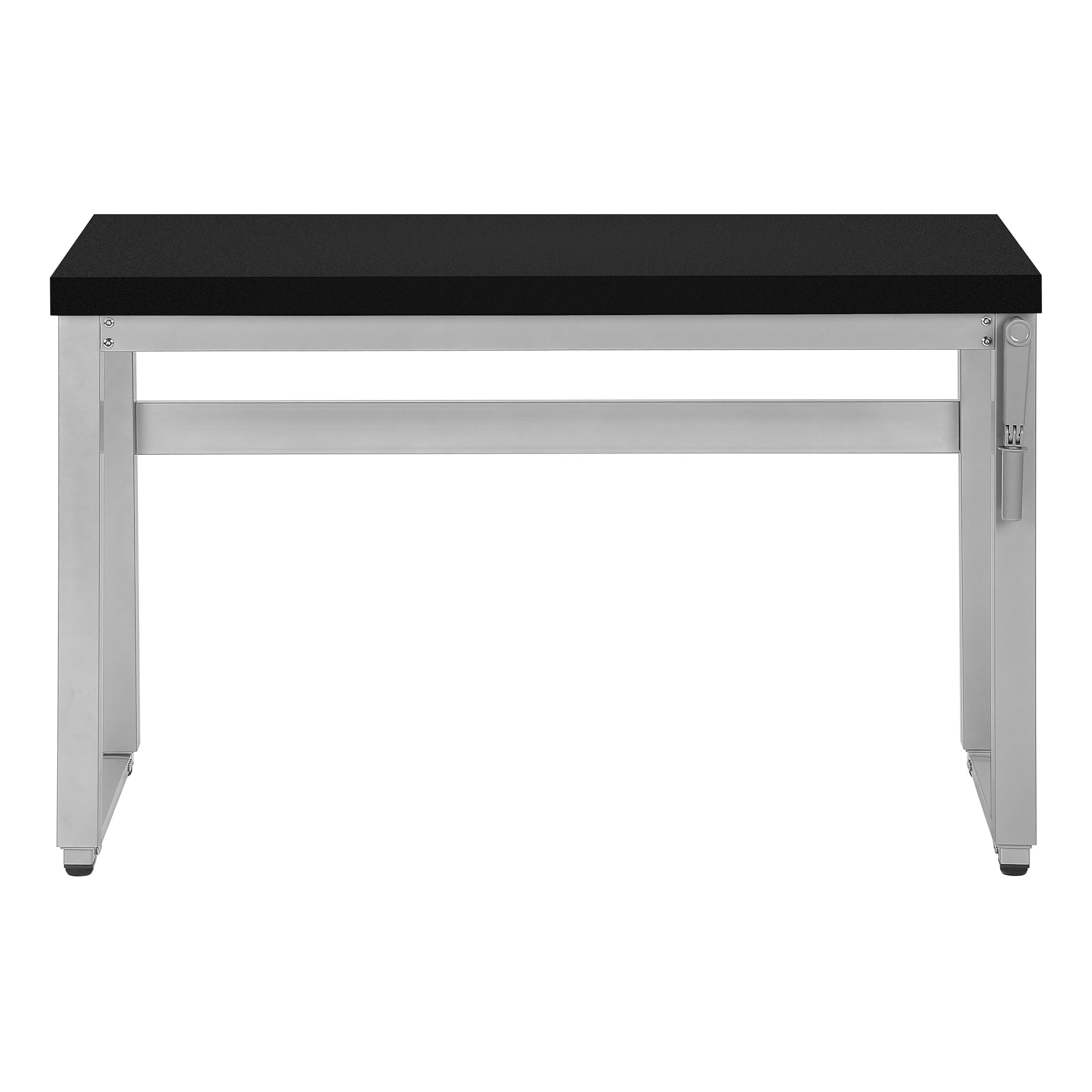 Computer Desk - 48"L / Walnut / Adj.Height/ Black Metal-Computer Desk-DECOROLALA