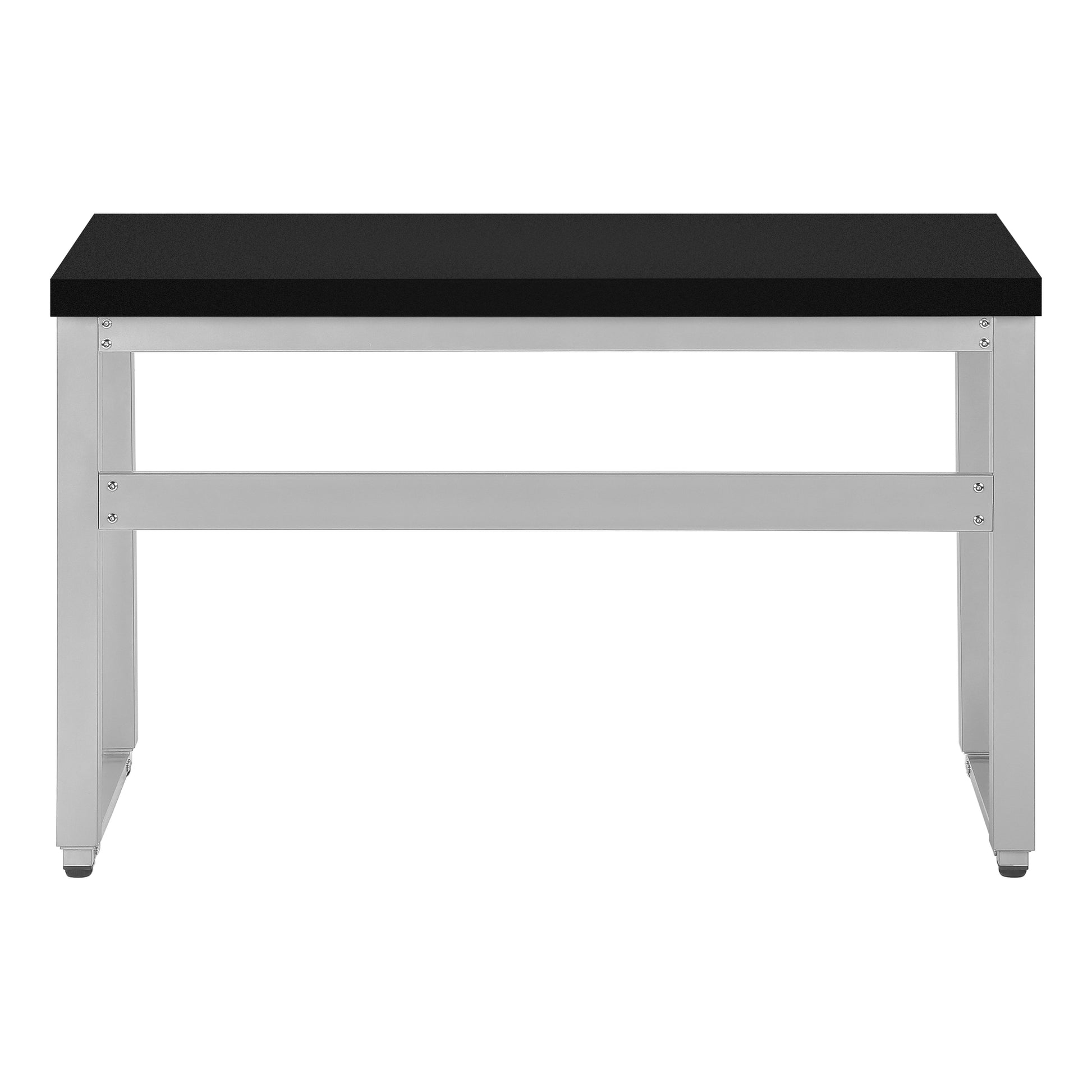 Computer Desk - 48"L / Walnut / Adj.Height/ Black Metal-Computer Desk-DECOROLALA