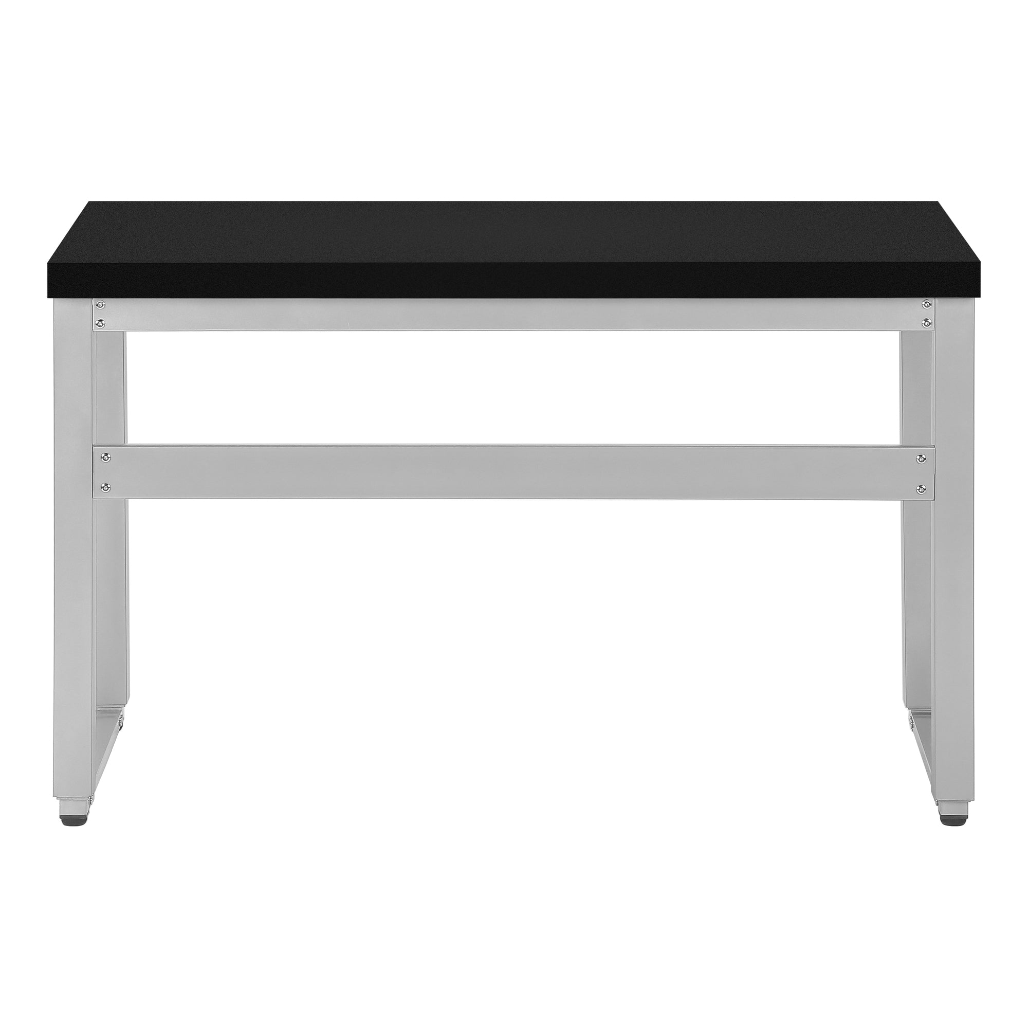 Computer Desk - 48"L / Walnut / Adj.Height/ Black Metal-Computer Desk-DECOROLALA