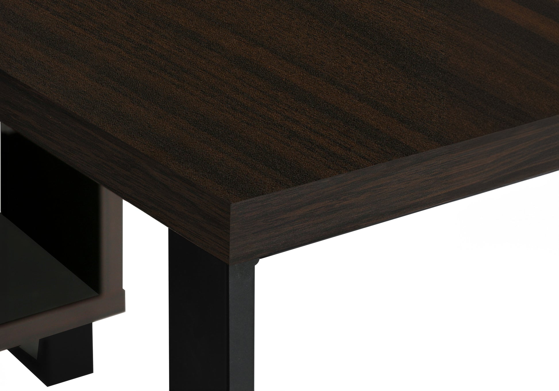 Computer Desk - 72"L Espresso / Black Executive Corner-Computer Desk-DECOROLALA