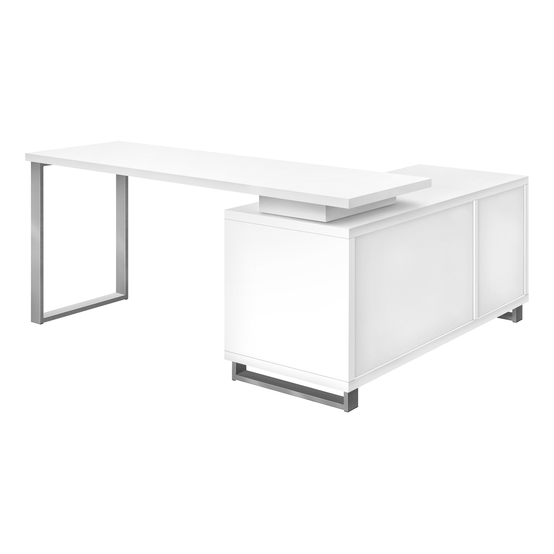 Computer Desk - 72"L Espresso / Black Executive Corner-Computer Desk-DECOROLALA