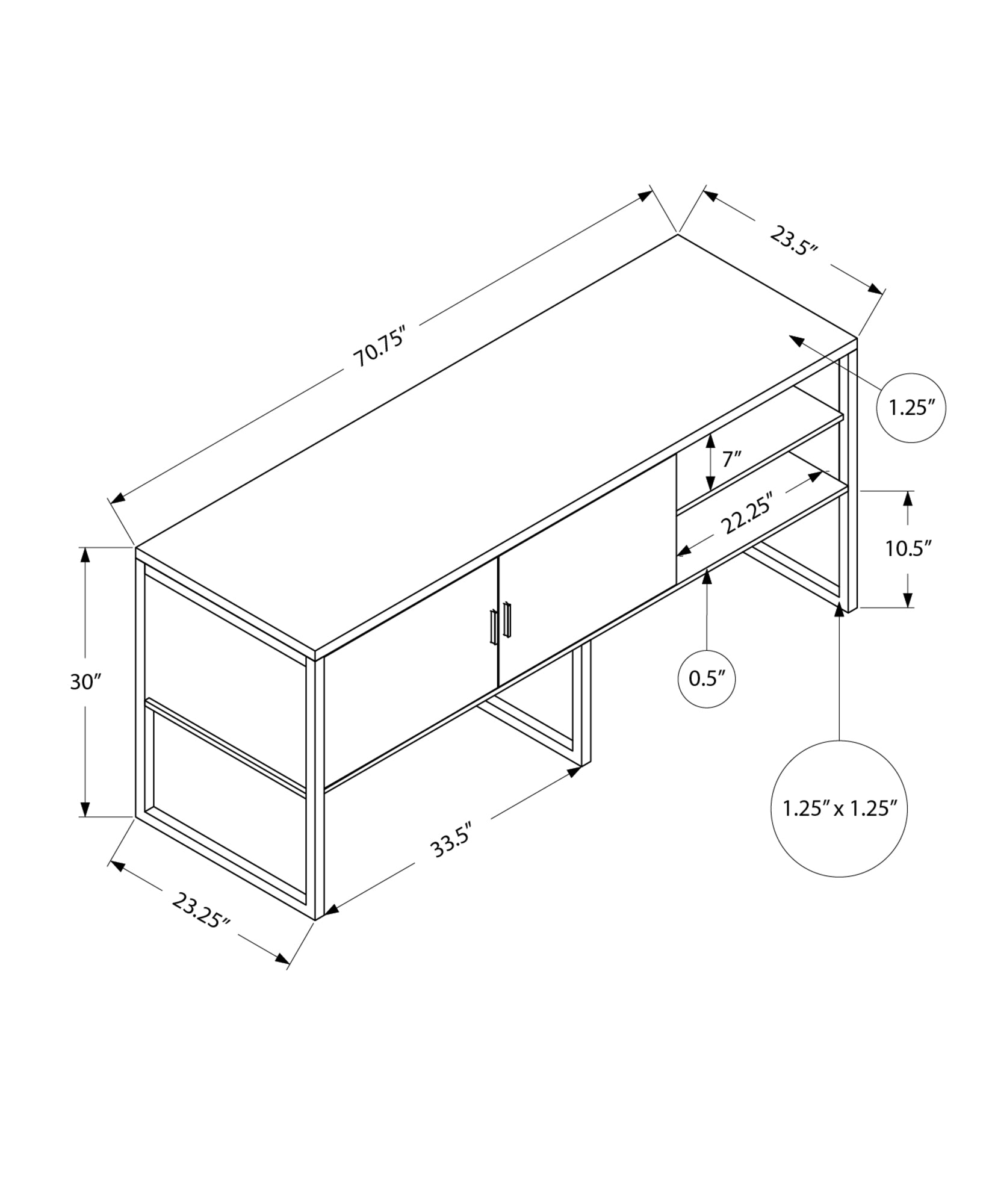 Office Credenza - 72"L White / Silver Commercial Grade-Credenza-DECOROLALA