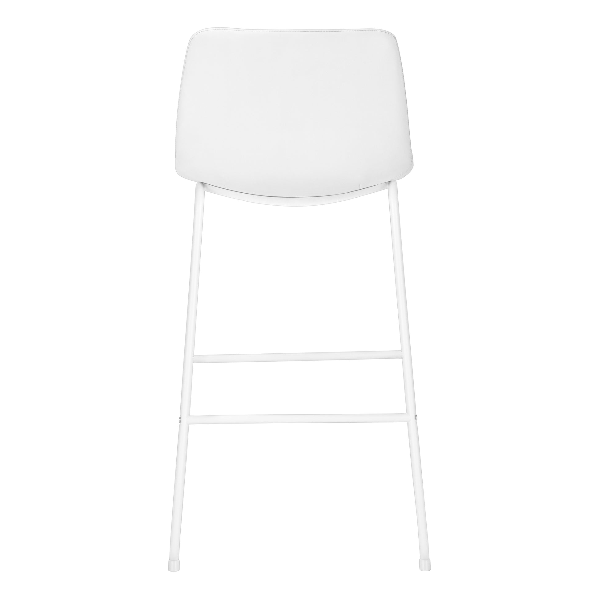 Barstool - 40"H / White Leather-Look / White Metal-Bar Stools-DECOROLALA