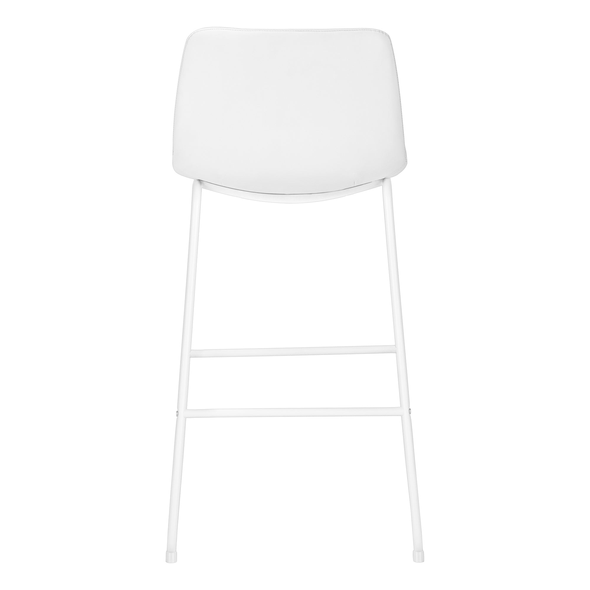 Barstool - 40"H / White Leather-Look / White Metal-Bar Stools-DECOROLALA
