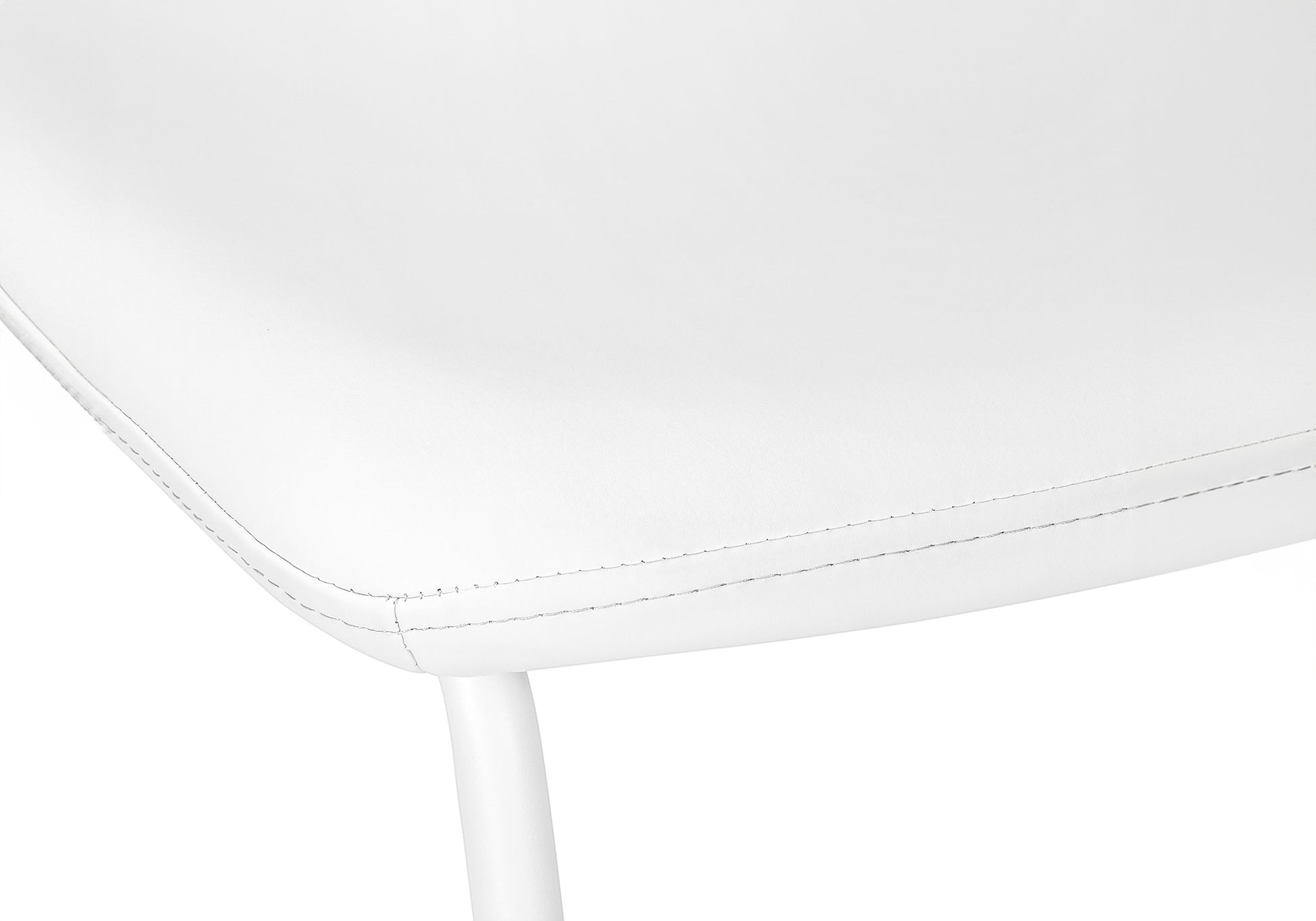 Barstool - 40"H / White Leather-Look / White Metal-Bar Stools-DECOROLALA