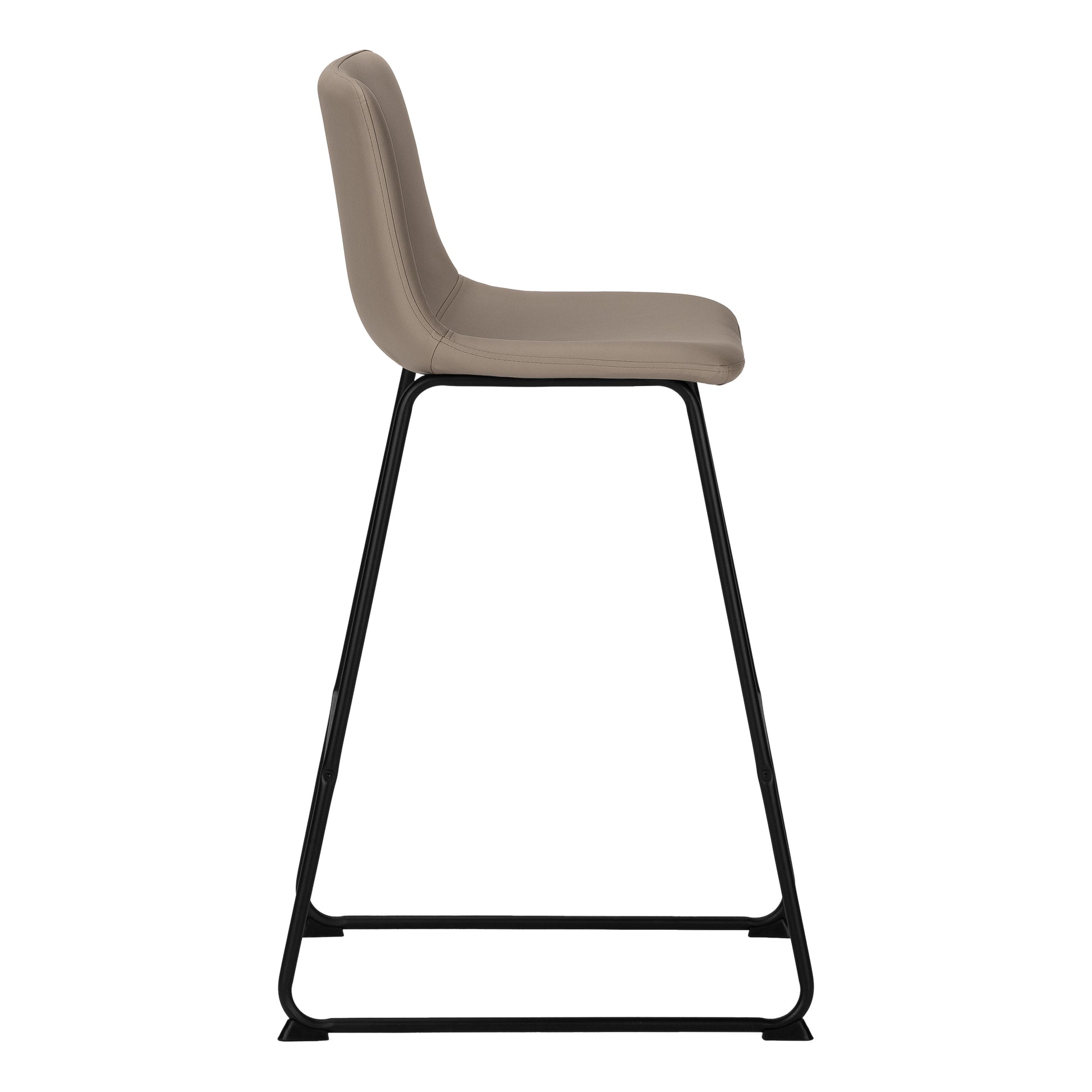 Barstool - 40"H / White Leather-Look / White Metal-Bar Stools-DECOROLALA