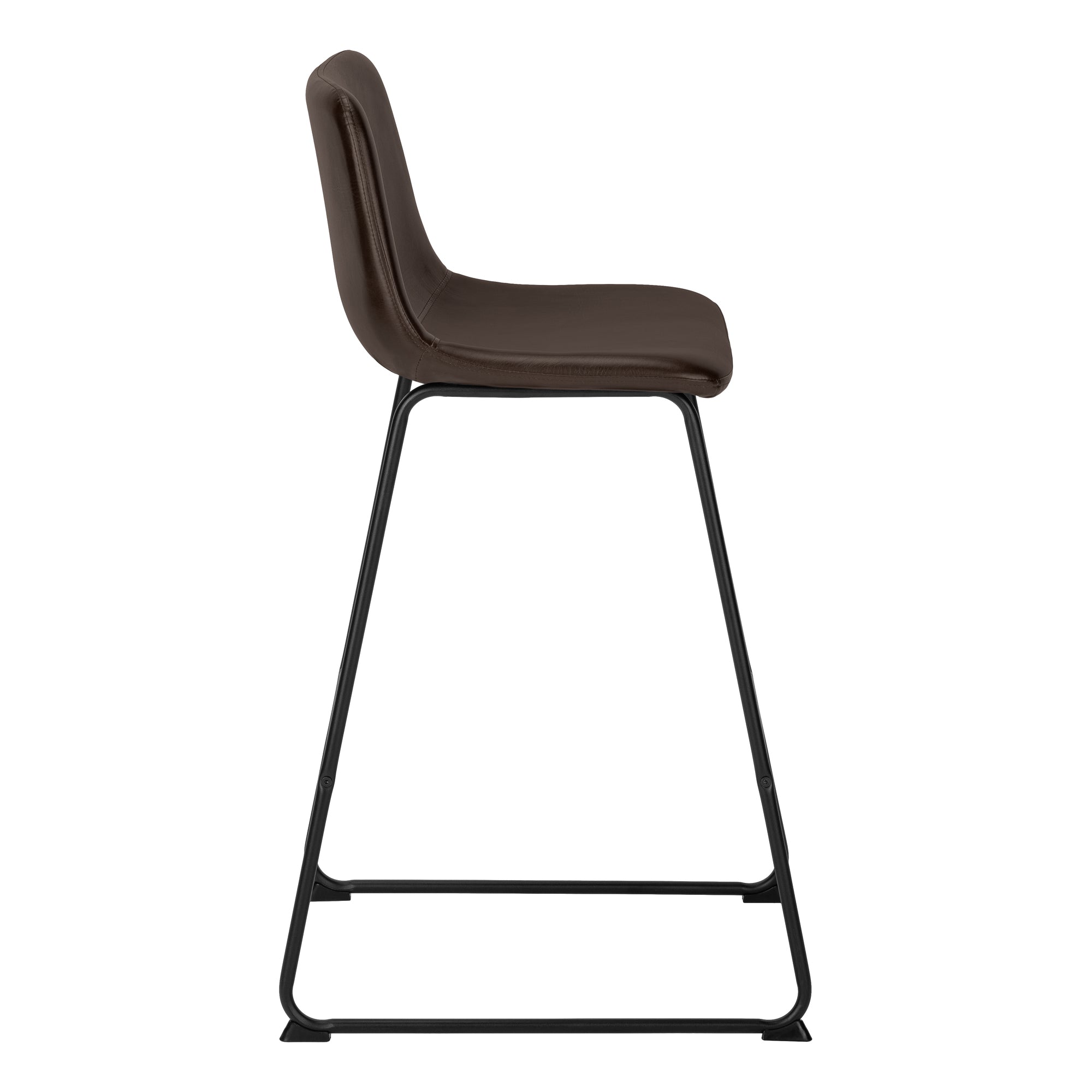 Barstool - 40"H / White Leather-Look / White Metal-Bar Stools-DECOROLALA