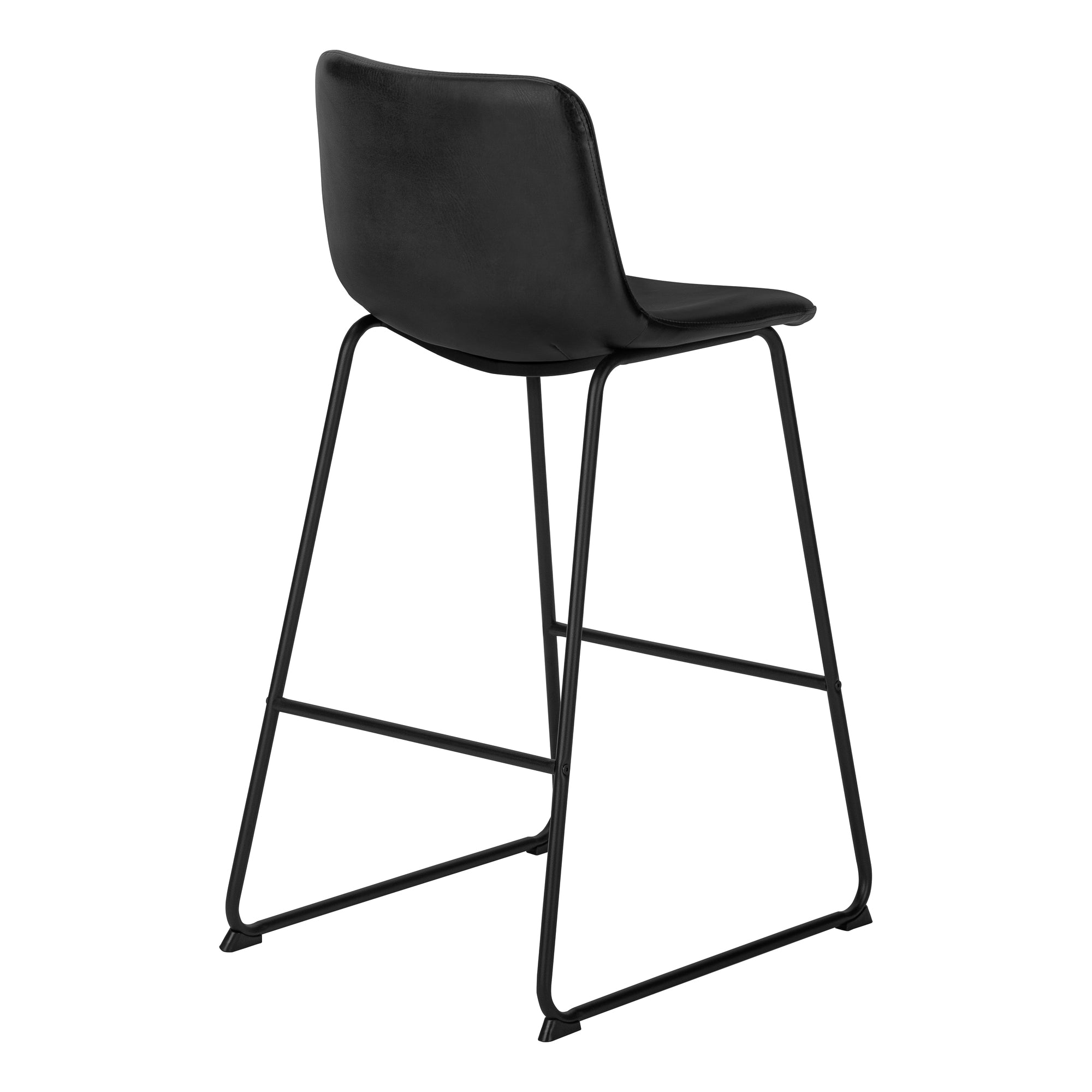 Barstool - 40"H / White Leather-Look / White Metal-Bar Stools-DECOROLALA