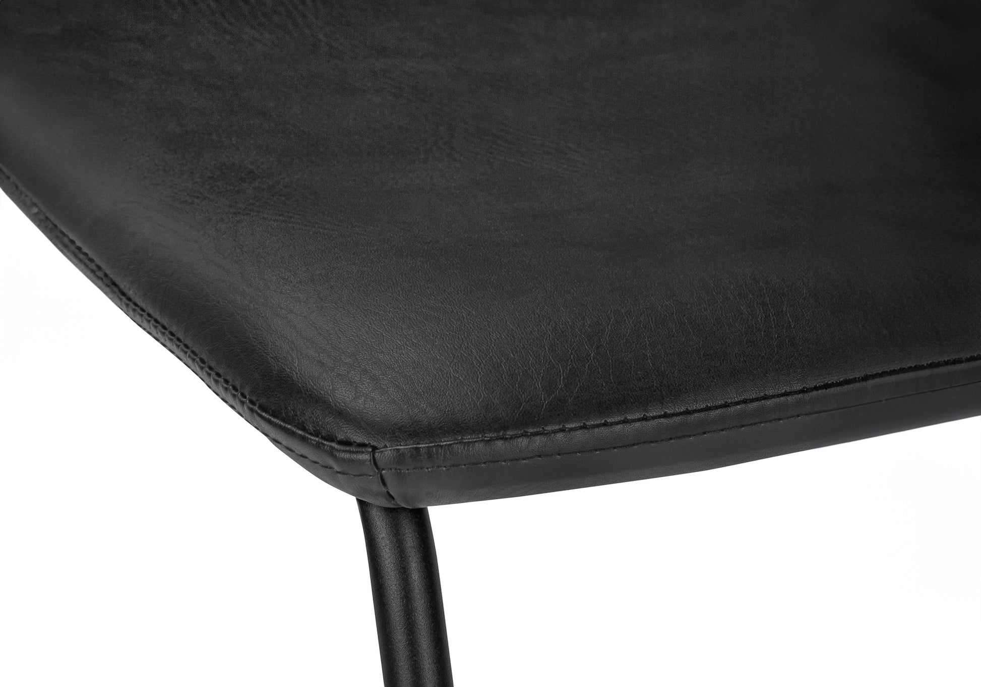 Barstool - 40"H / White Leather-Look / White Metal-Bar Stools-DECOROLALA