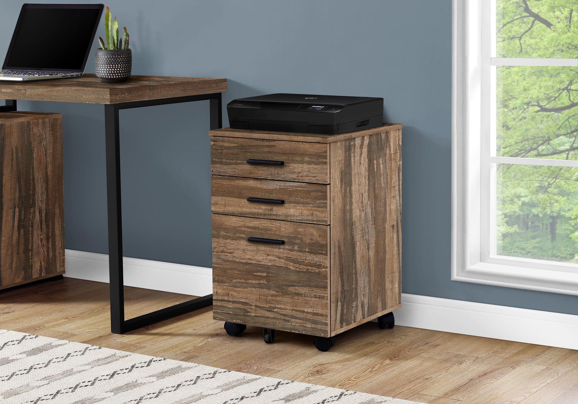 Filing Cabinet - 3 Drawer / White On Castors-Filing Cabinet-DECOROLALA