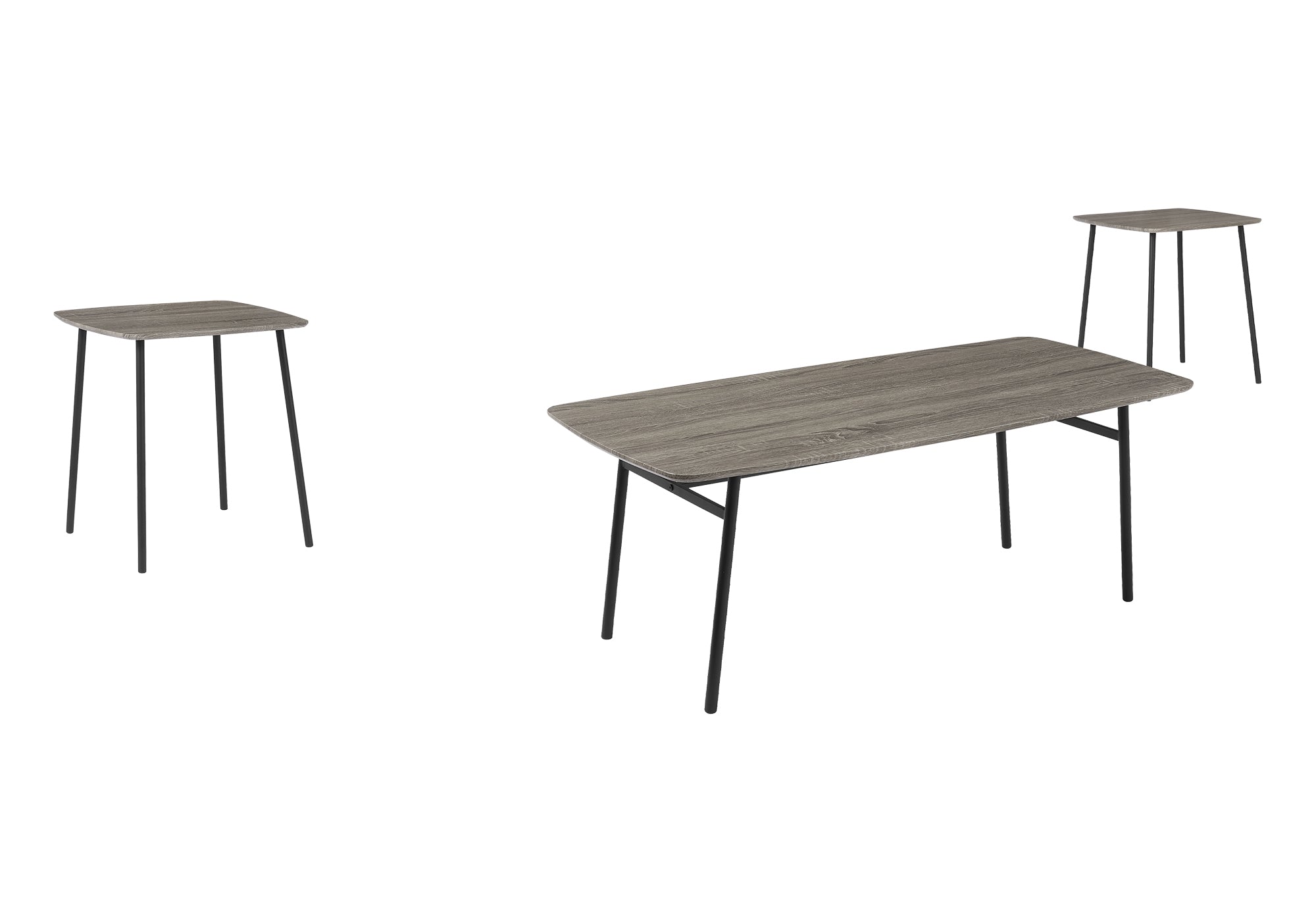 3-Piece Modern Table Set - Coffee and 2 End Tables, Wood-Look