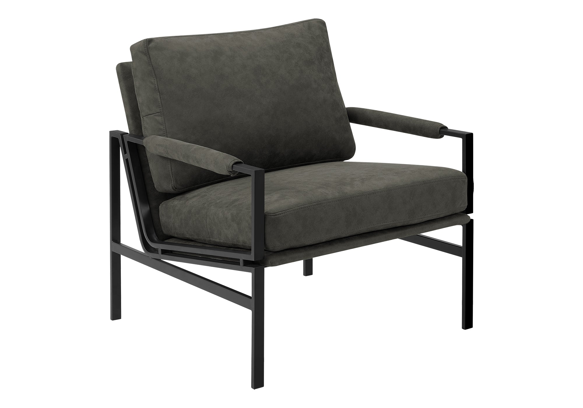 Modern Upholstered Accent Chair - Dark Grey Fabric 36"H