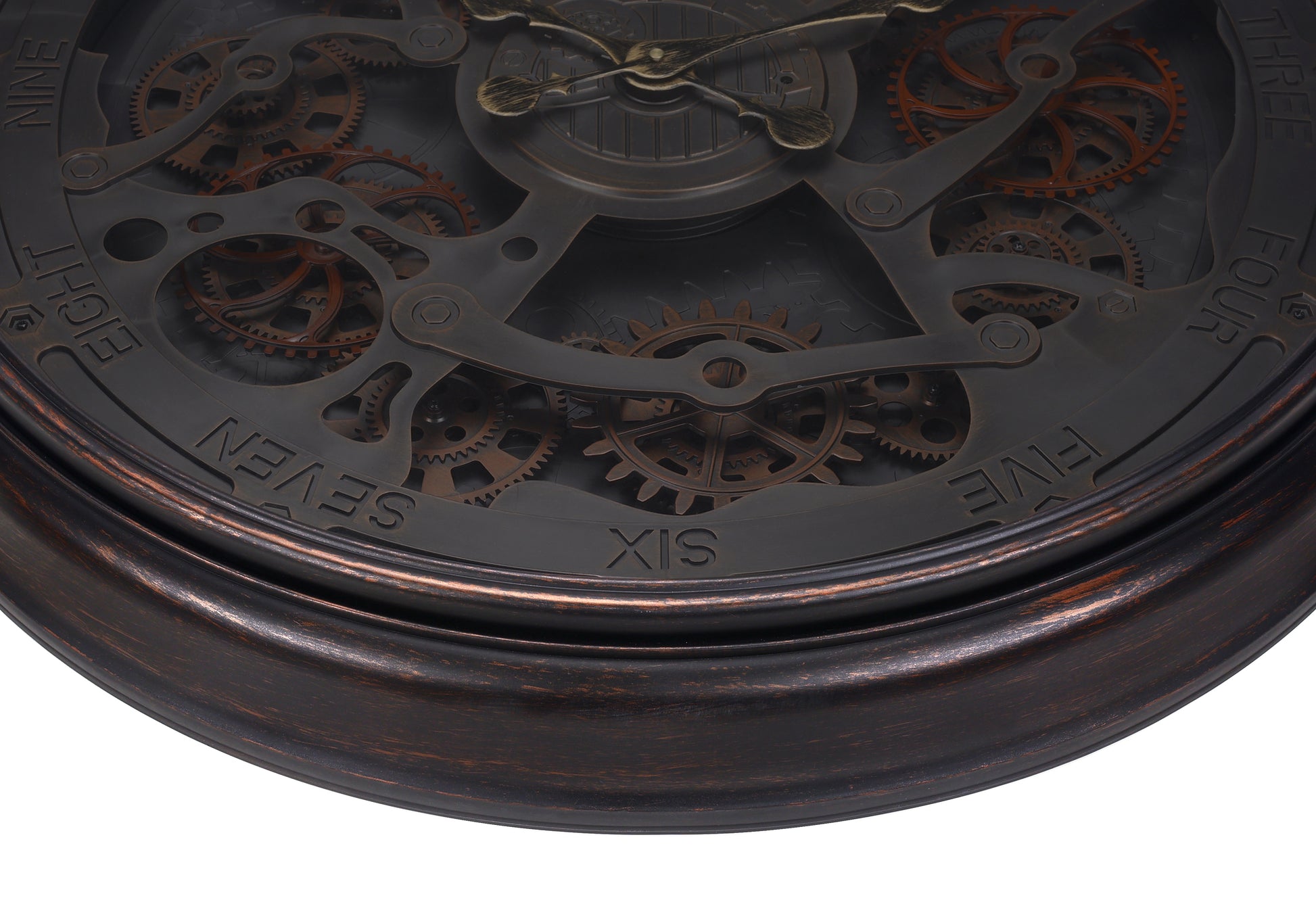 CLOCKS - 30"DIA / GEAR MECHANISM WALL CLOCK / BLACK-Clocks-DECOROLALA