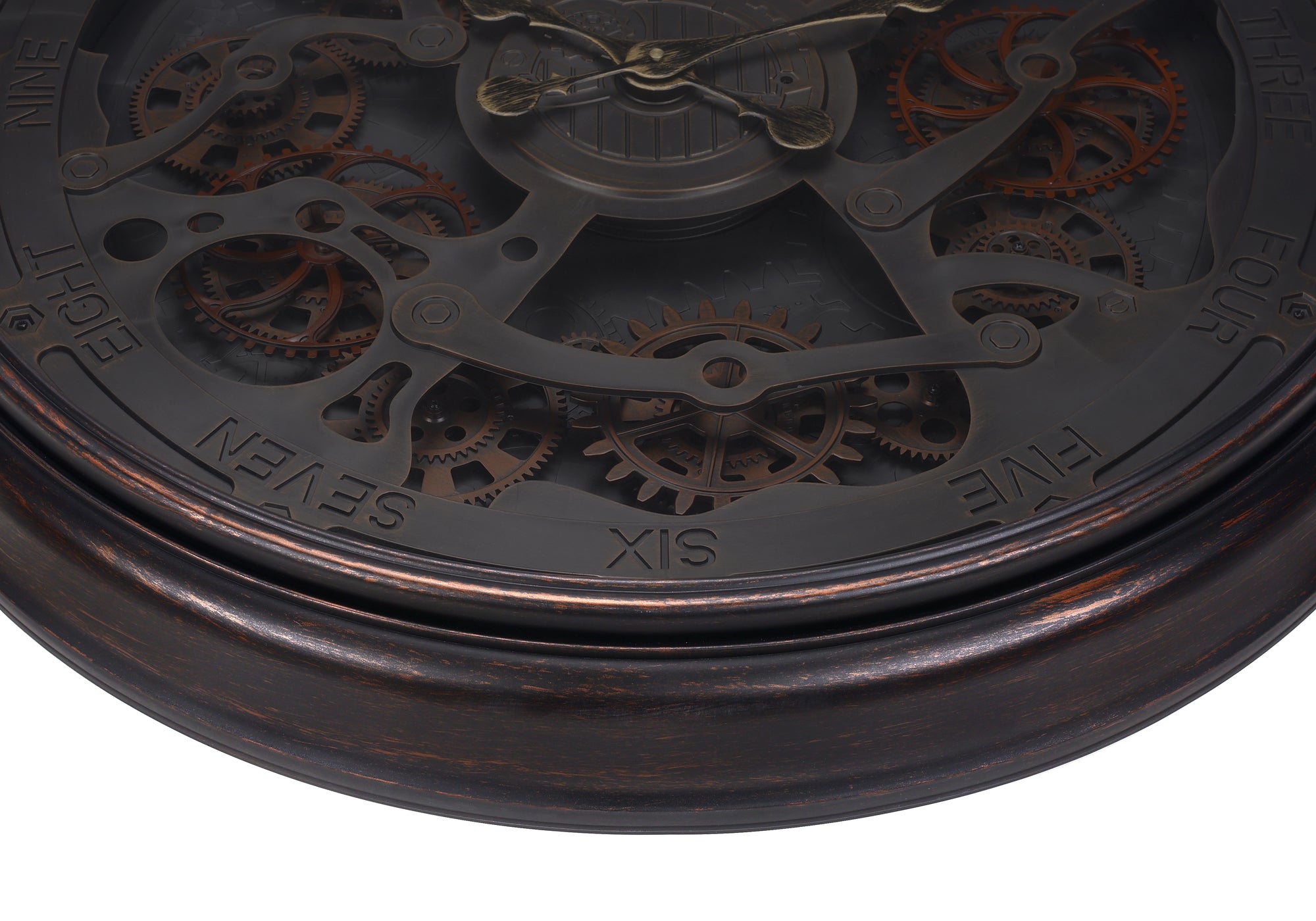 CLOCKS - 30"DIA / GEAR MECHANISM WALL CLOCK / BLACK-Clocks-DECOROLALA
