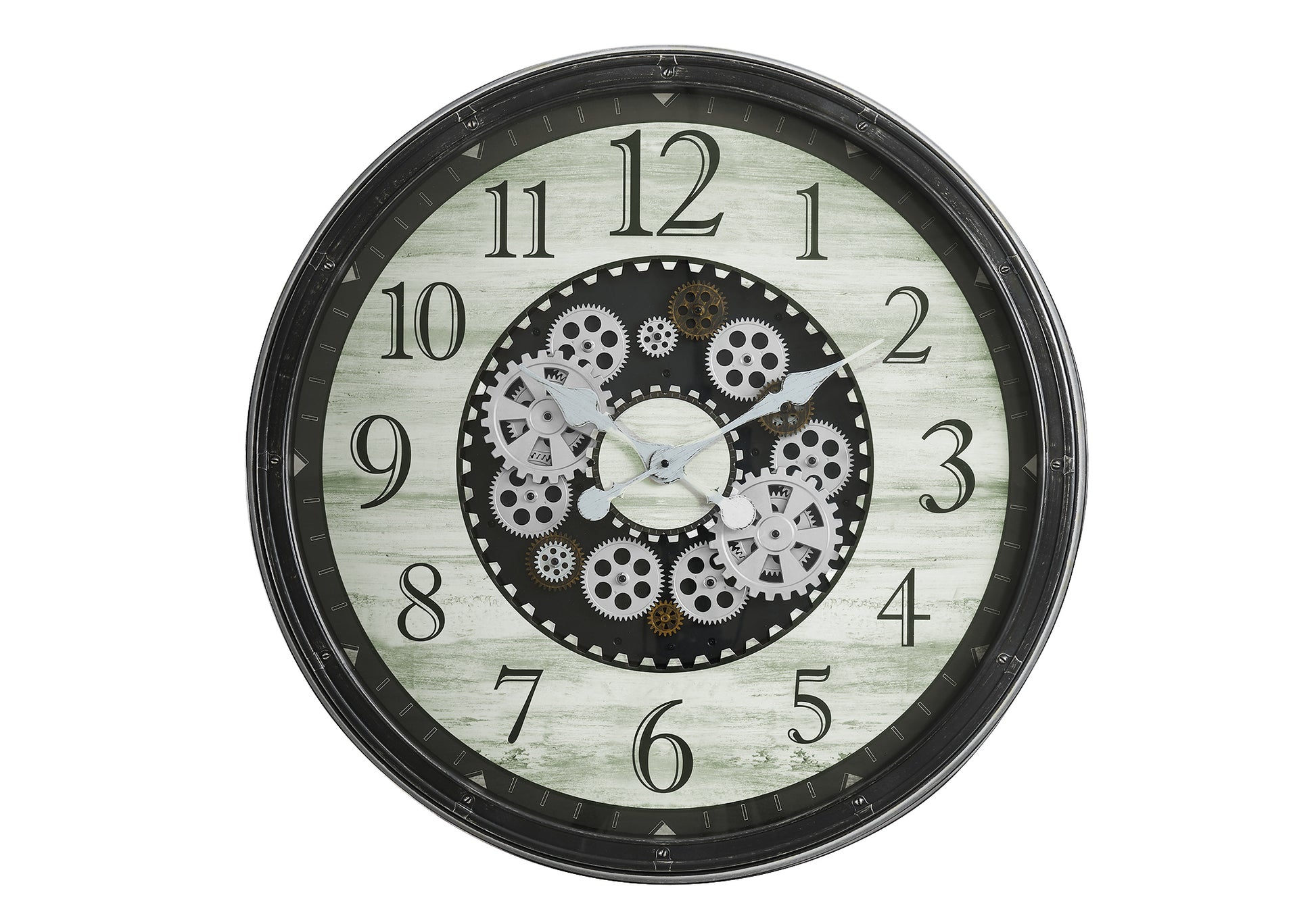 CLOCKS - 30"DIA / GEAR MECHANISM WALL CLOCK / BROWN-Clocks-DECOROLALA