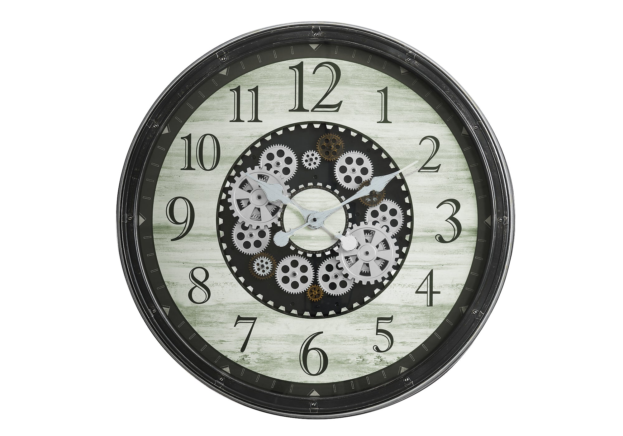 CLOCKS - 30"DIA / GEAR MECHANISM WALL CLOCK / BROWN-Clocks-DECOROLALA