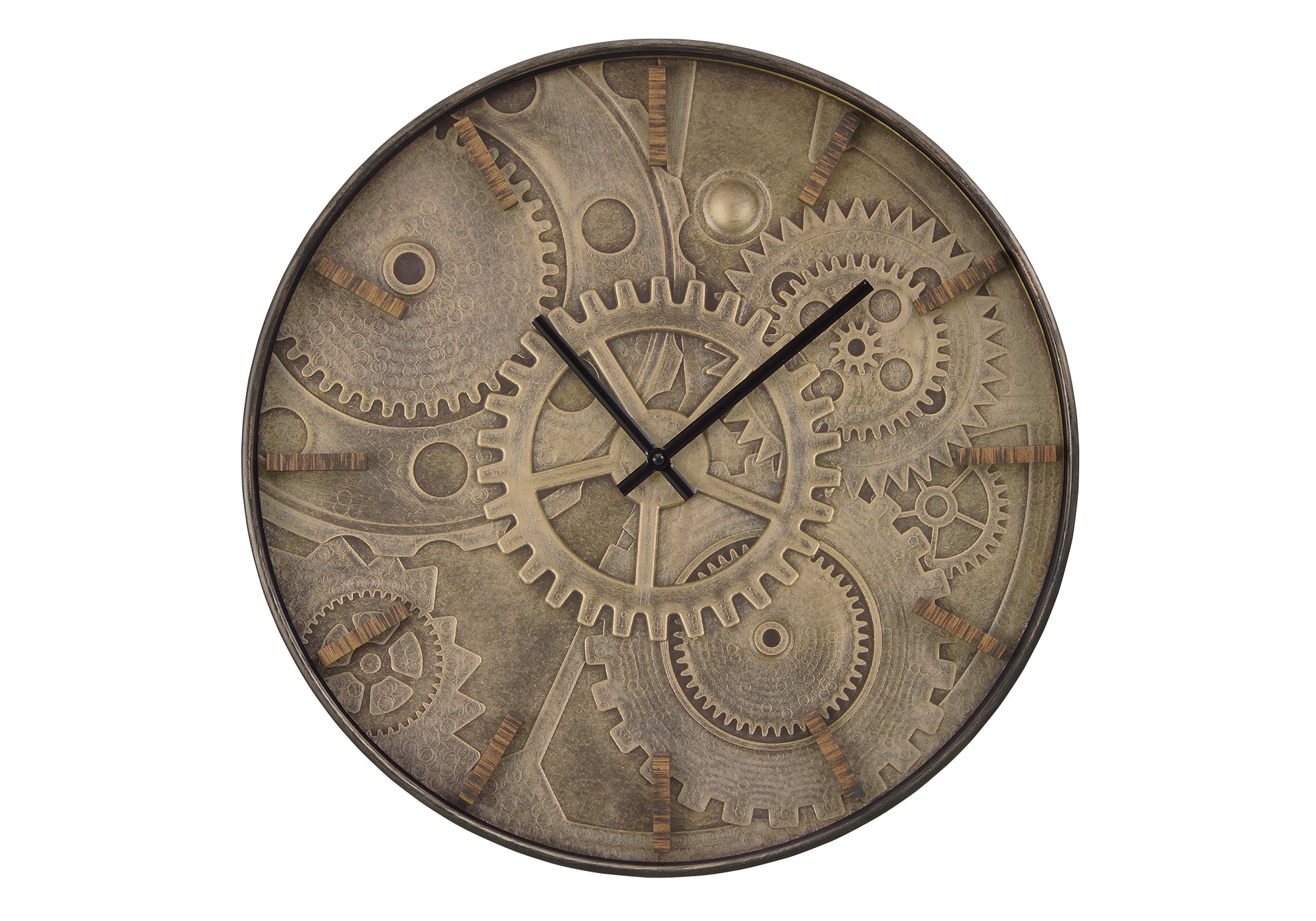 CLOCKS - 20"DIA / WALL CLOCK / BROWN-Clocks-DECOROLALA
