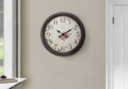 CLOCKS - 20"DIA / WALL CLOCK / BROWN-Clocks-DECOROLALA