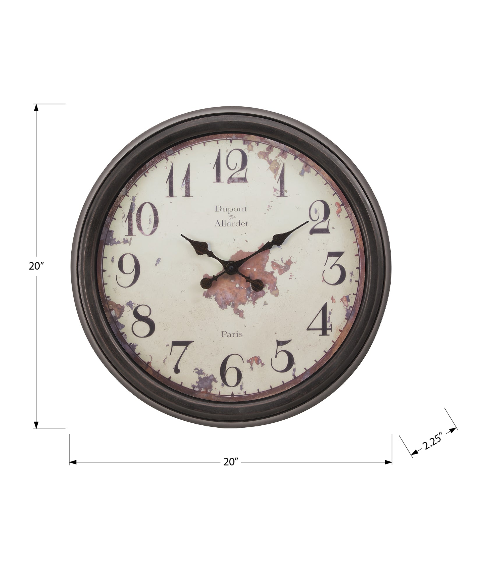 CLOCKS - 20"DIA / WALL CLOCK / BROWN-Clocks-DECOROLALA