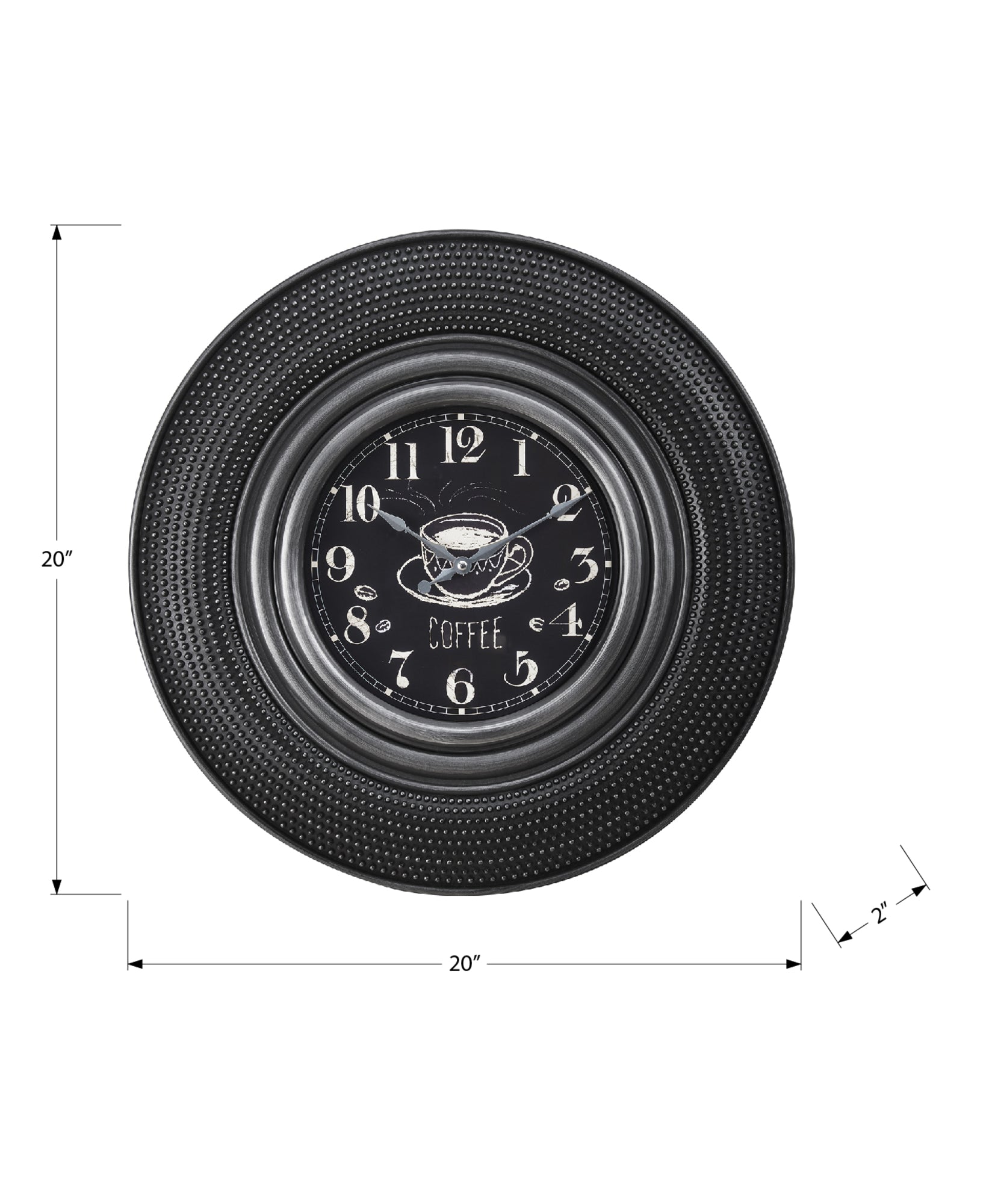CLOCKS - 20"DIA / WALL CLOCK / CHARCOAL GREY-Clocks-DECOROLALA