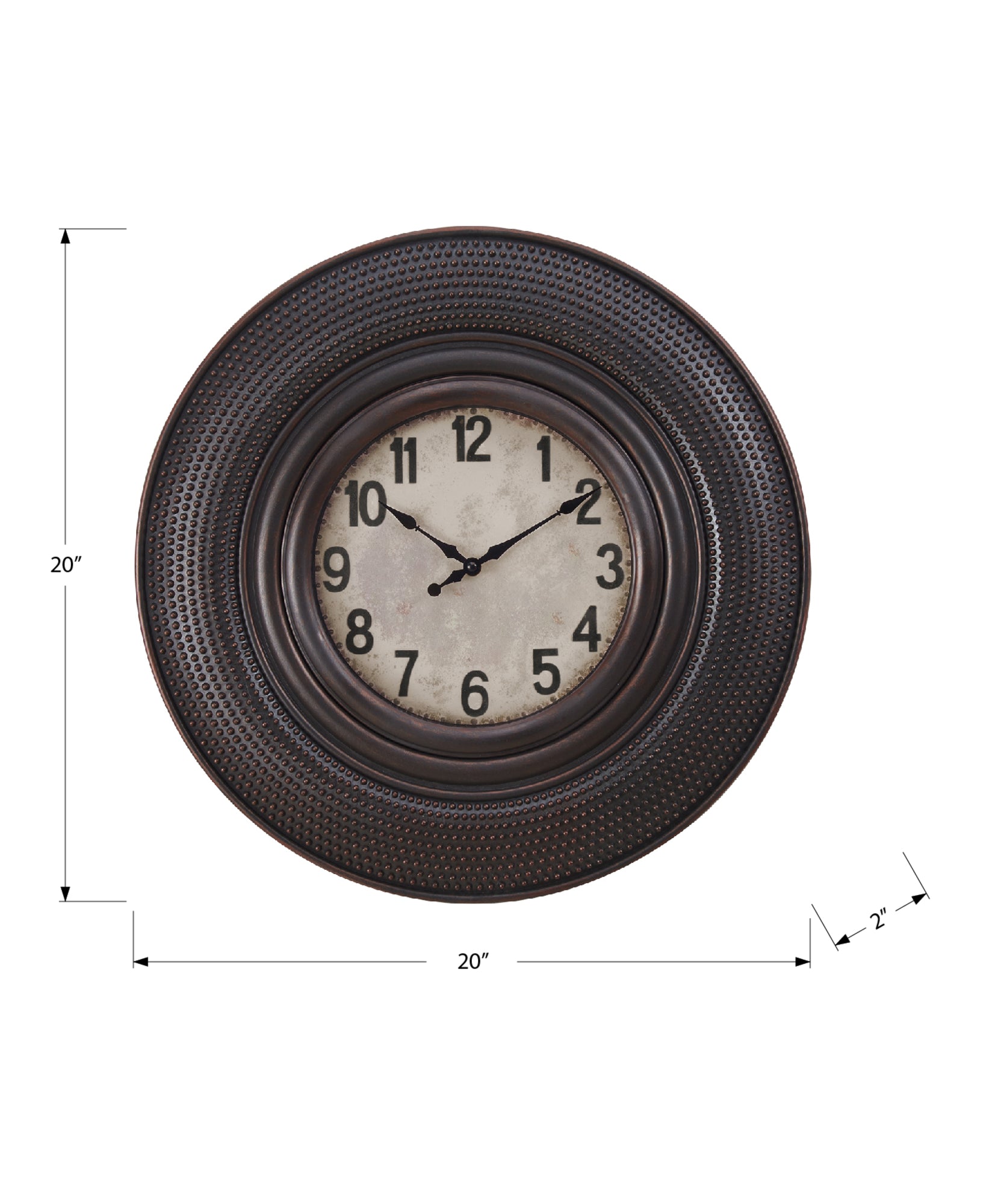 CLOCKS - 20"DIA / WALL CLOCK / ANTIQUE BROWN-Clocks-DECOROLALA